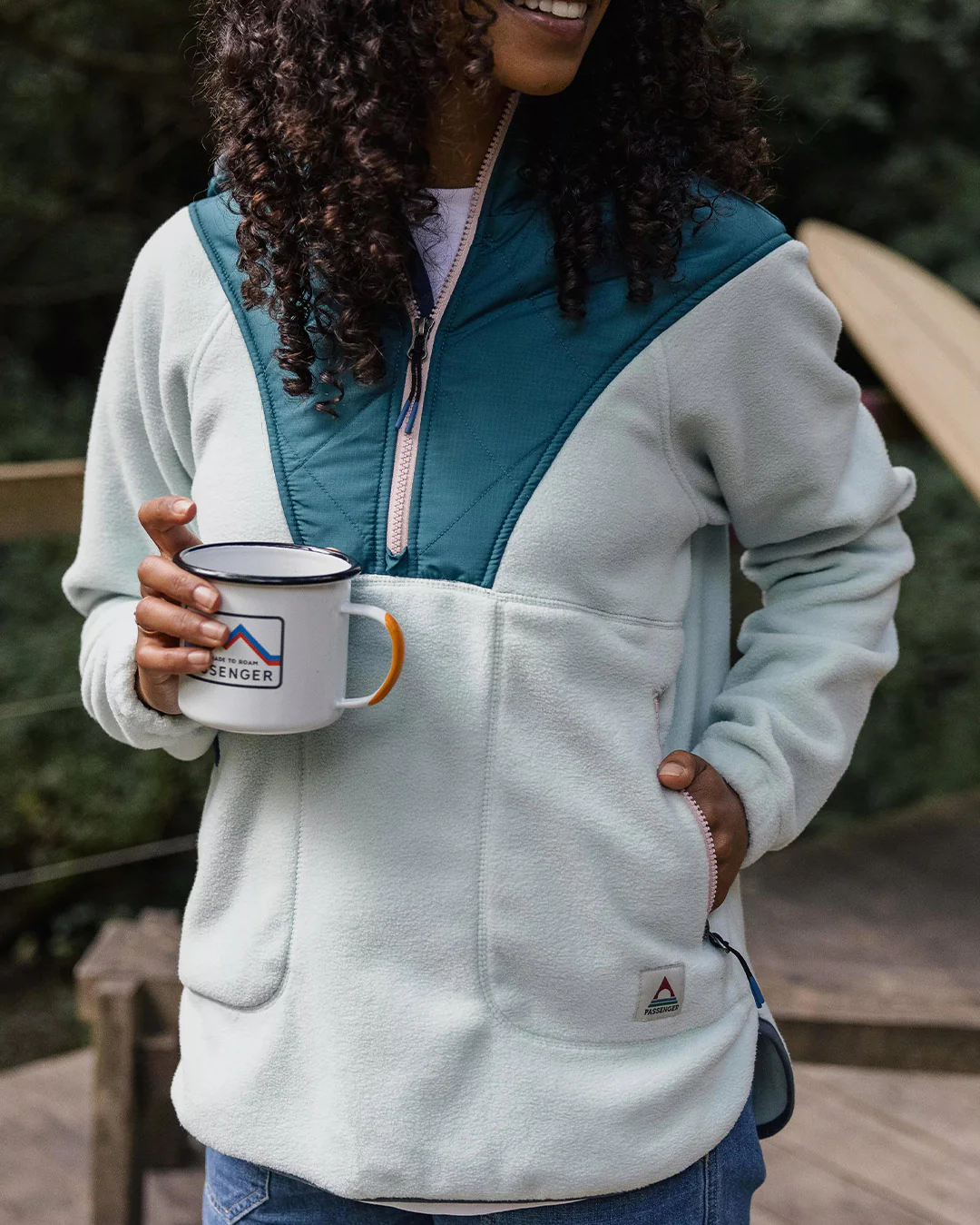 Juana Polar Hooded Fleece - Surf Spray