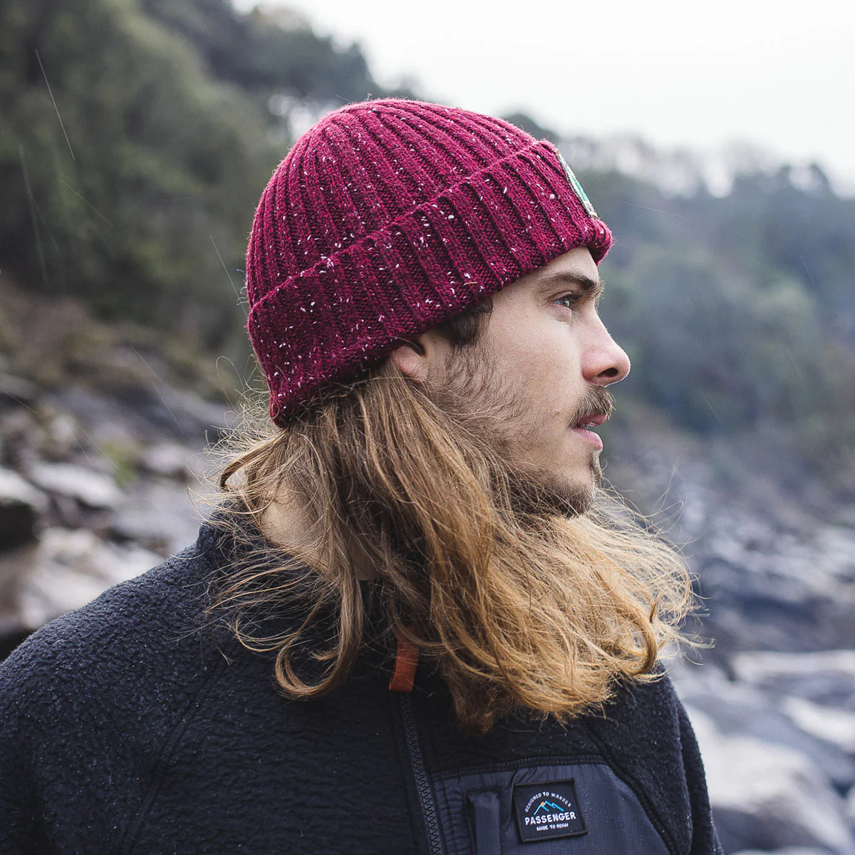 Katira Rib Knit Beanie - Russet - Image 4