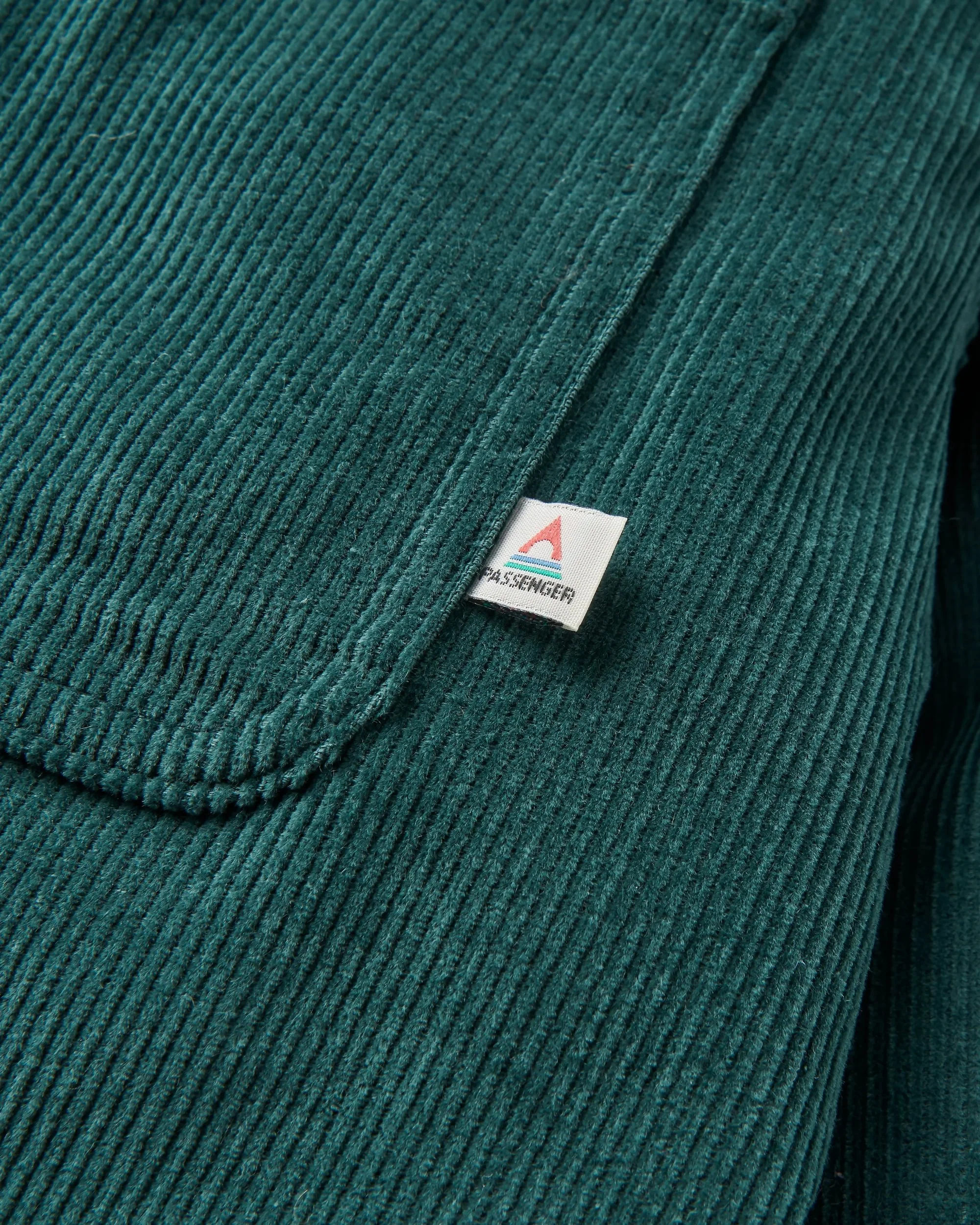 Kodiak Sherpa Lined Cord Overshirt - Dark Fern - Image 4