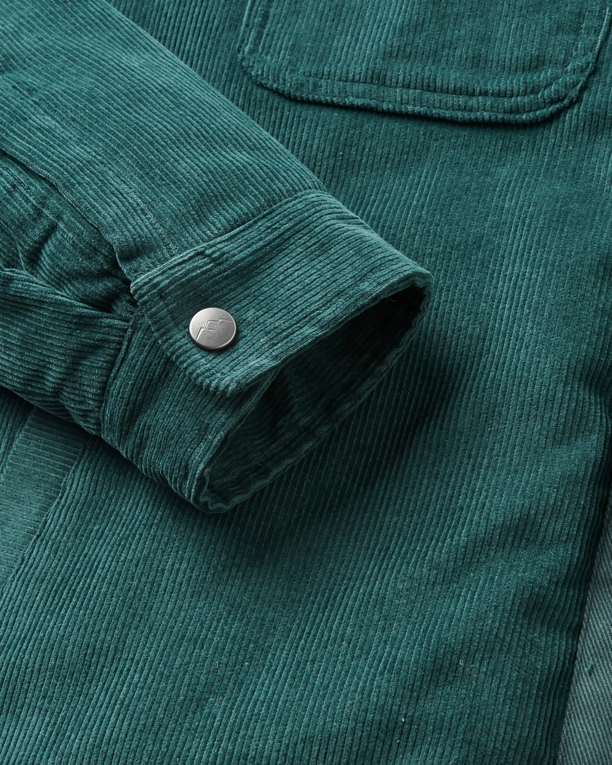 Kodiak Sherpa Lined Cord Overshirt - Dark Fern - Image 7