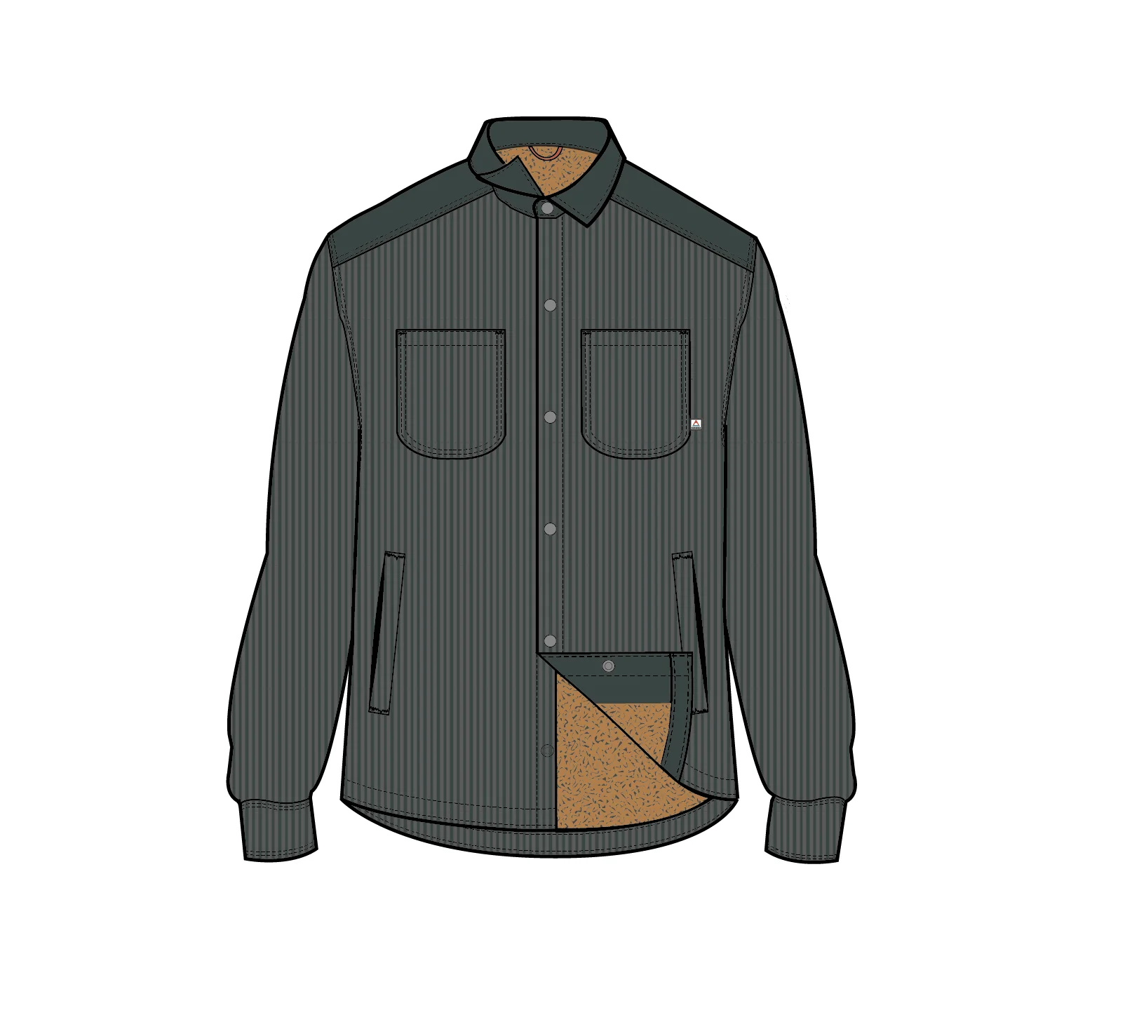 Kodiak Sherpa Lined Cord Overshirt - Dark Fern - Image 9