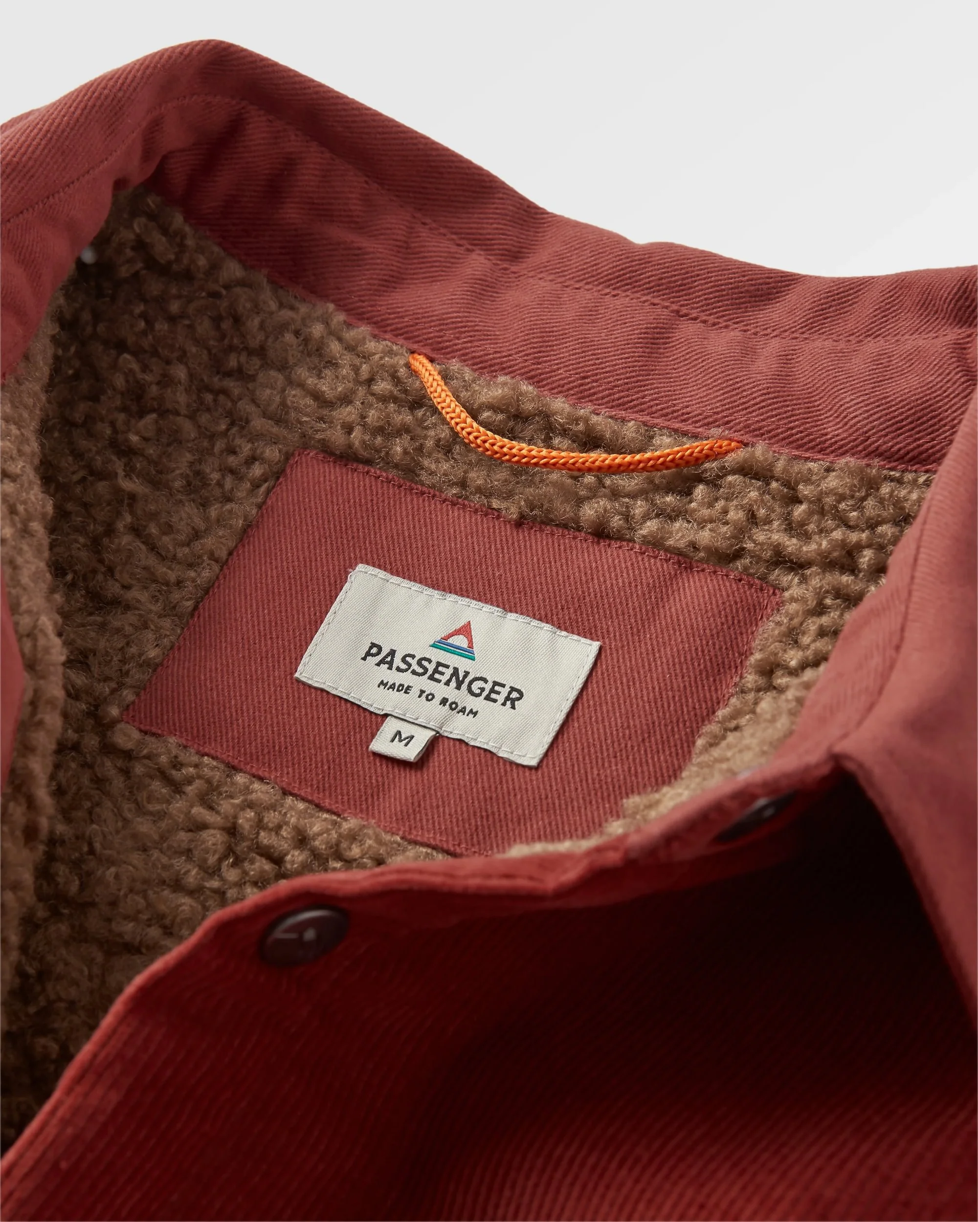 Kodiak Sherpa Lined Cord Overshirt - Red Ochre - Image 3