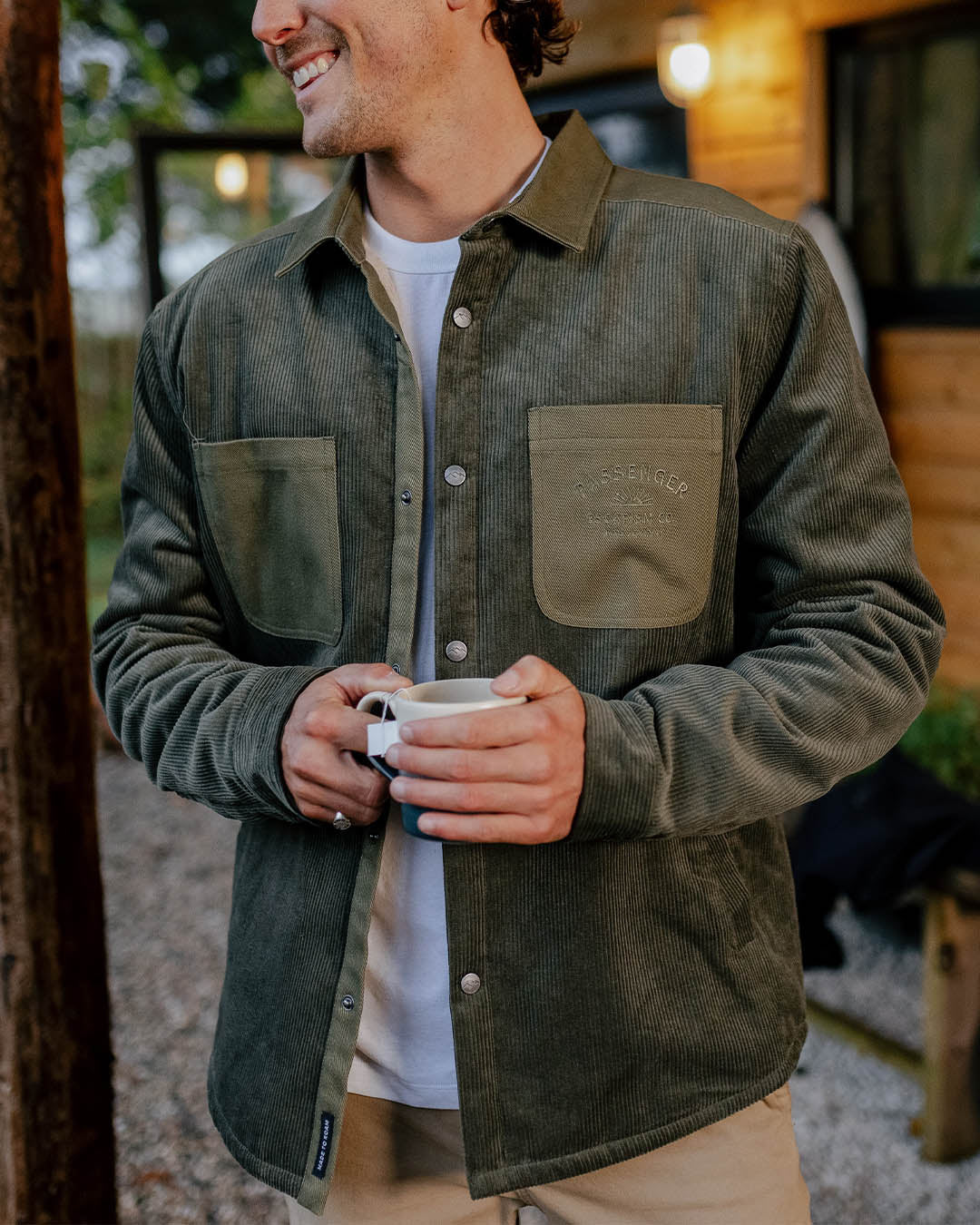 Kodiak Sherpa Lined Cord Overshirt - Dusty Olive - Image 2