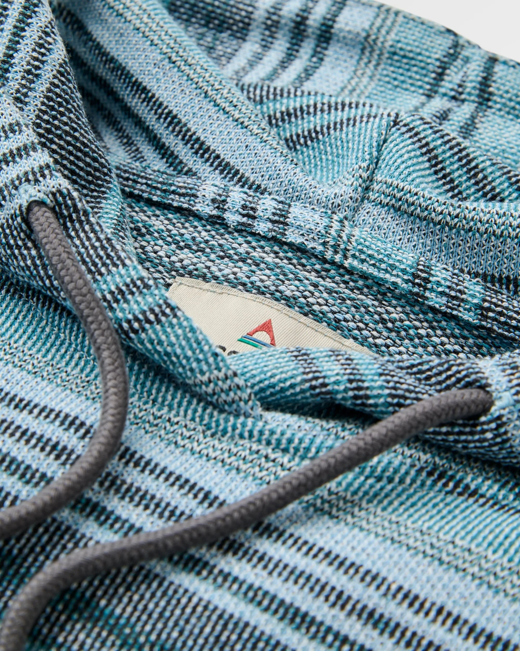 Lagoon Loopback Relaxed Fit Hoodie - Multi Blue Stripe - Image 2