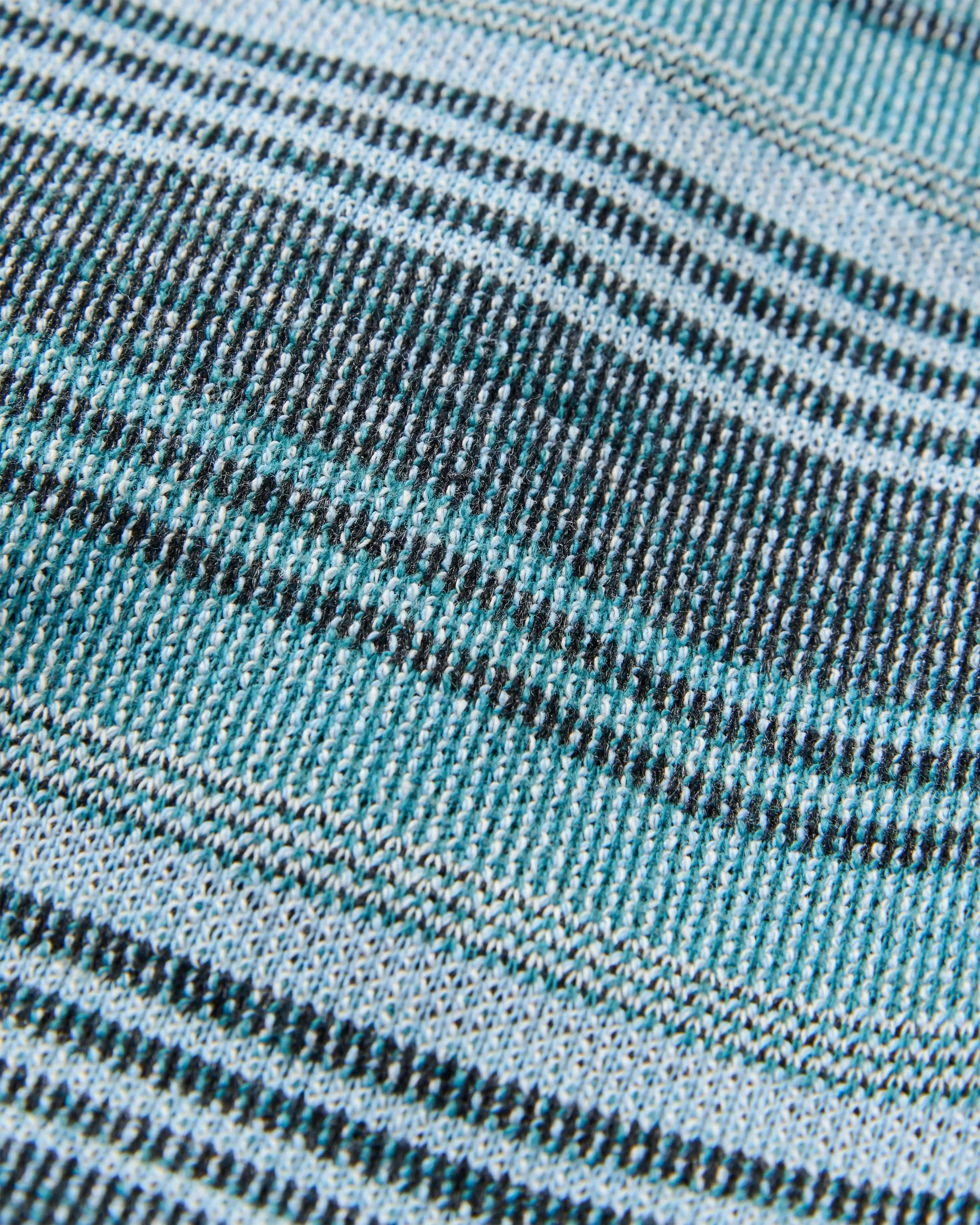 Lagoon Loopback Relaxed Fit Hoodie - Multi Blue Stripe - Image 5