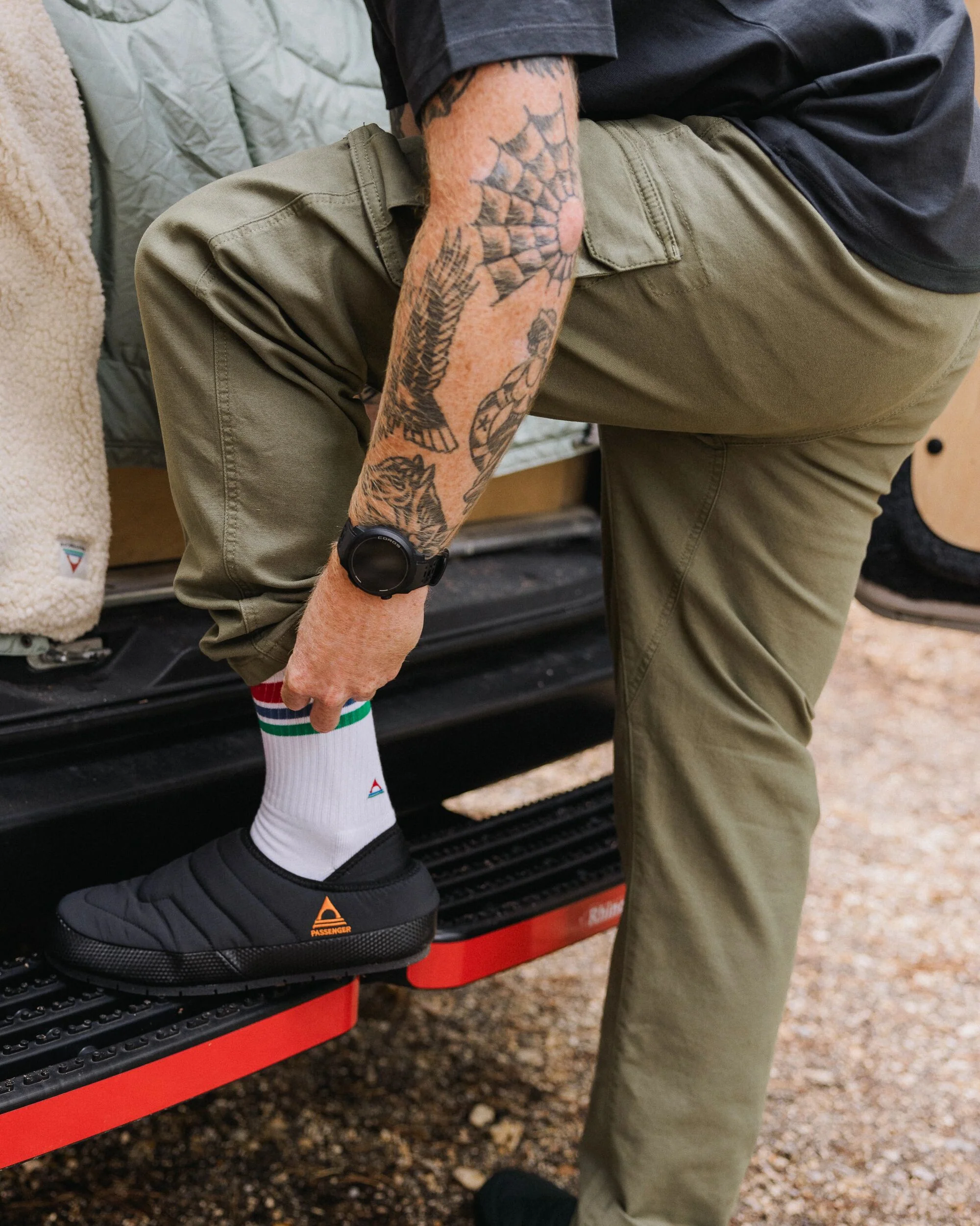 Lakeside Cargo Cotton Trouser - Dusty Olive - Image 6