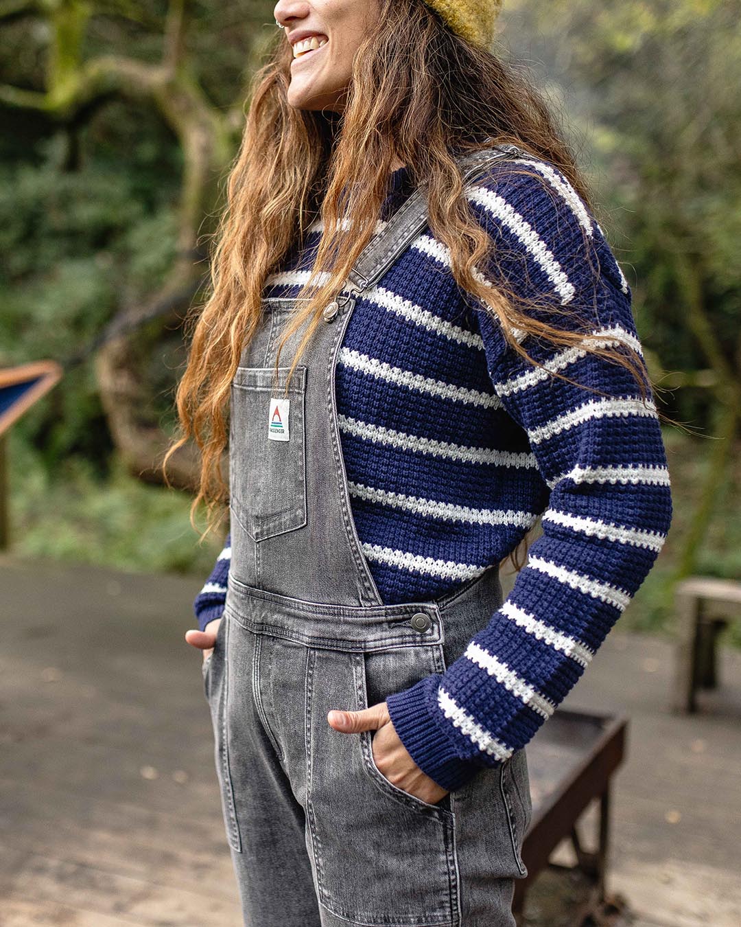 Lakewood Organic Cotton Knitted Jumper - Navy Stripe - Image 7