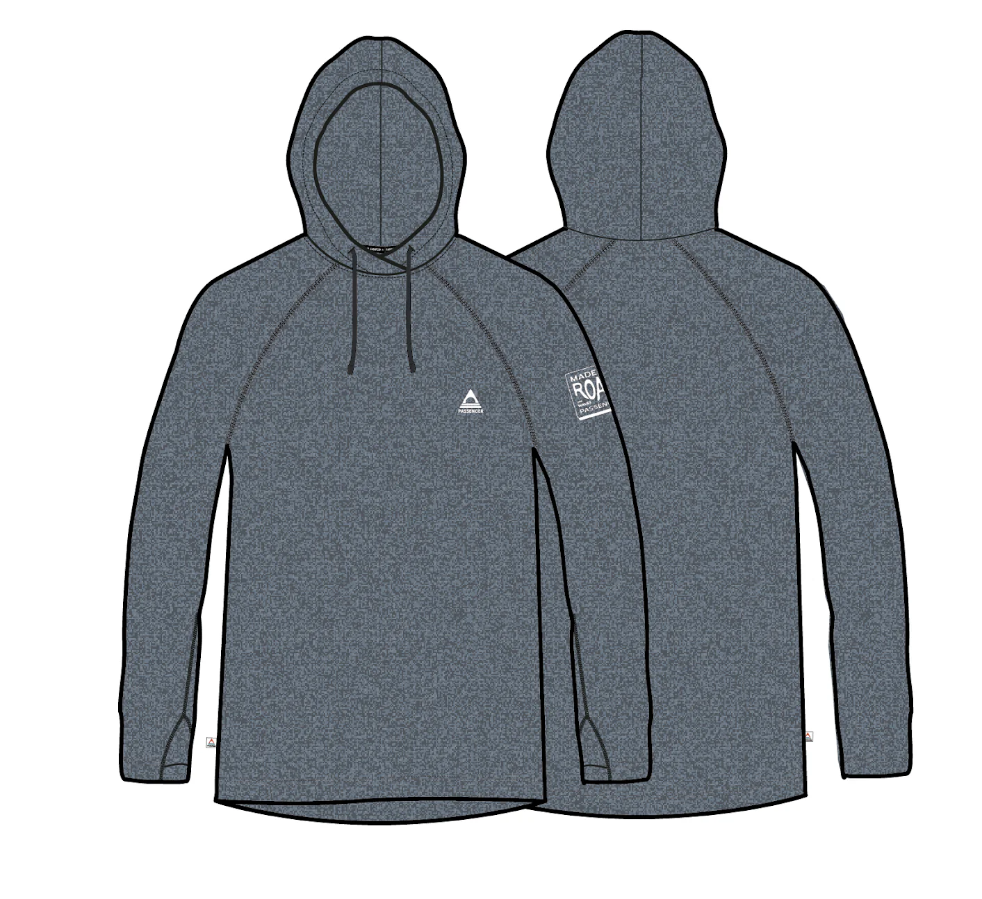 Light Ray Hooded UPF50 LS T-Shirt - Storm Grey Marl - Image 7