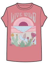 Live Wild T-Shirt - Soft Rose - Image 6