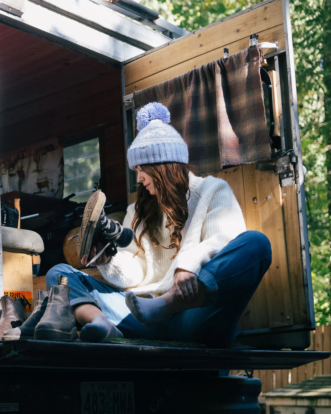 Lodge Bobble Hat - Blue Fog - Image 2