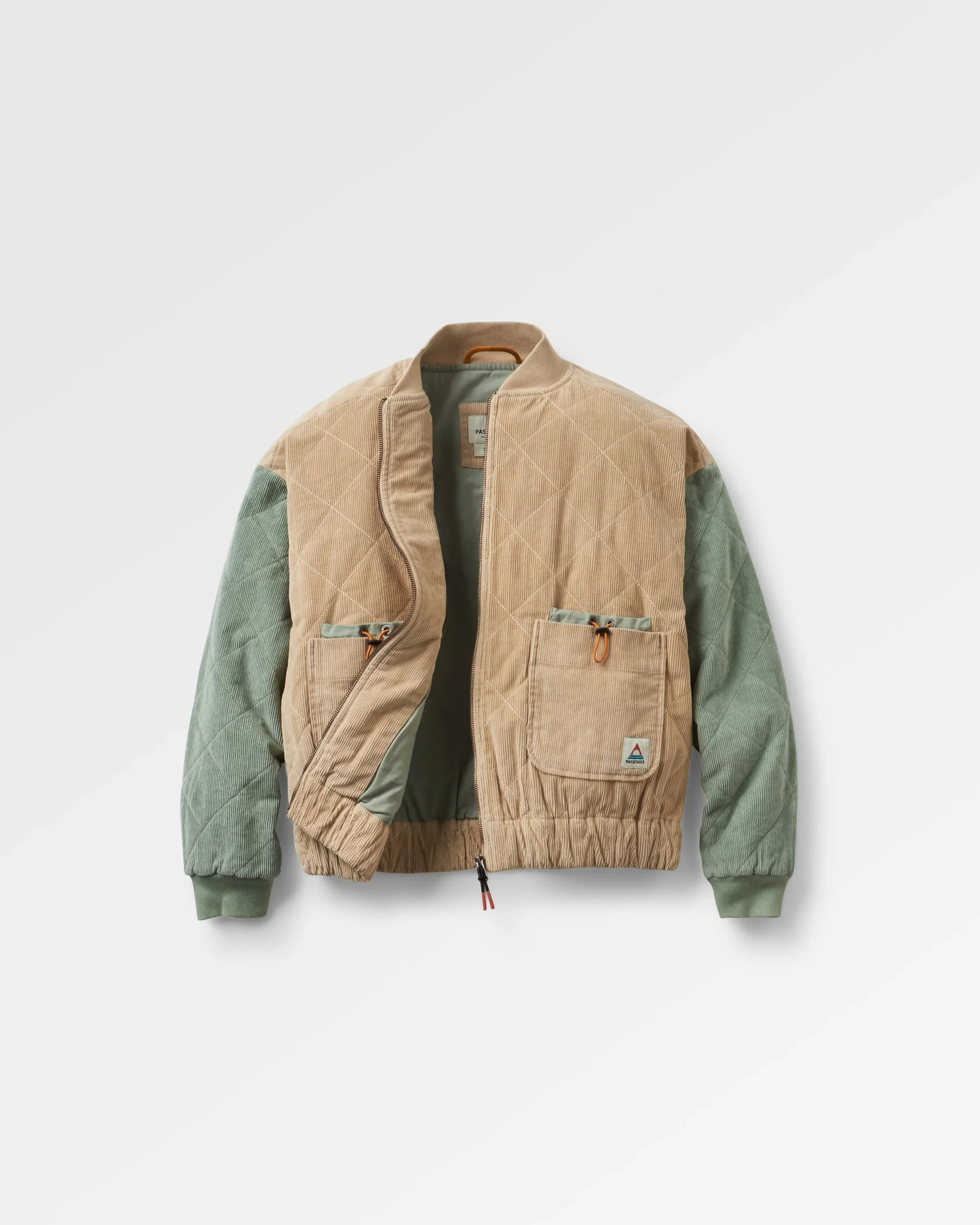 Lucia Quilted Cord Jacket - Stone/Pistachio - Image 2