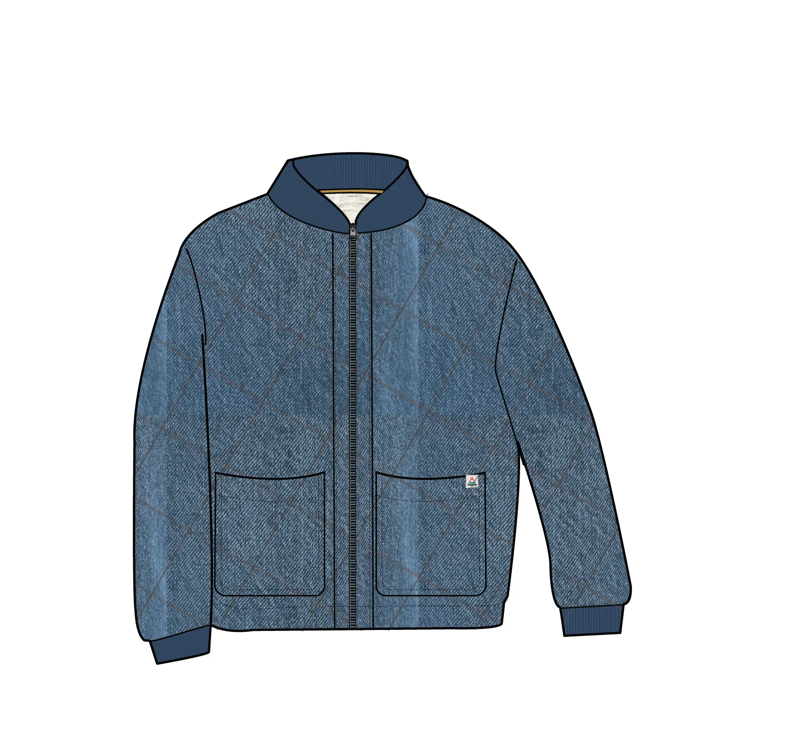 Lucia Sherpa Lined Denim Bomber Jacket - Denim Blue - Image 12
