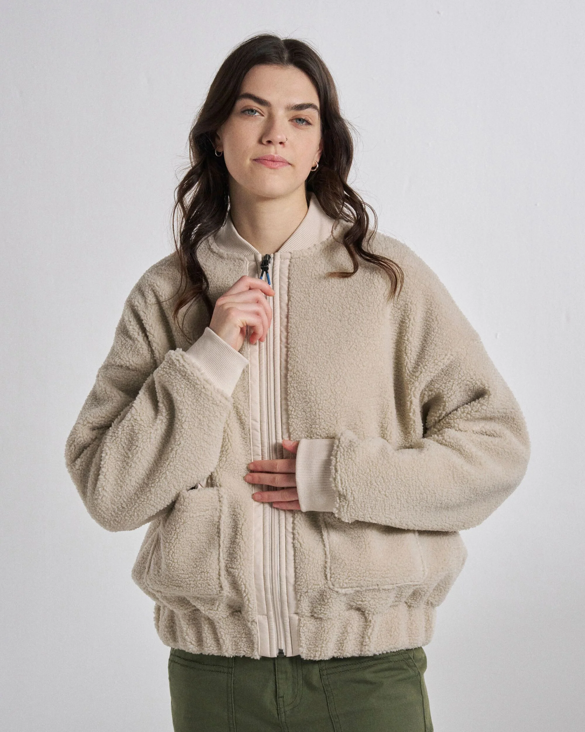 Lucia Sherpa Fleece - Vintage White - Image 7