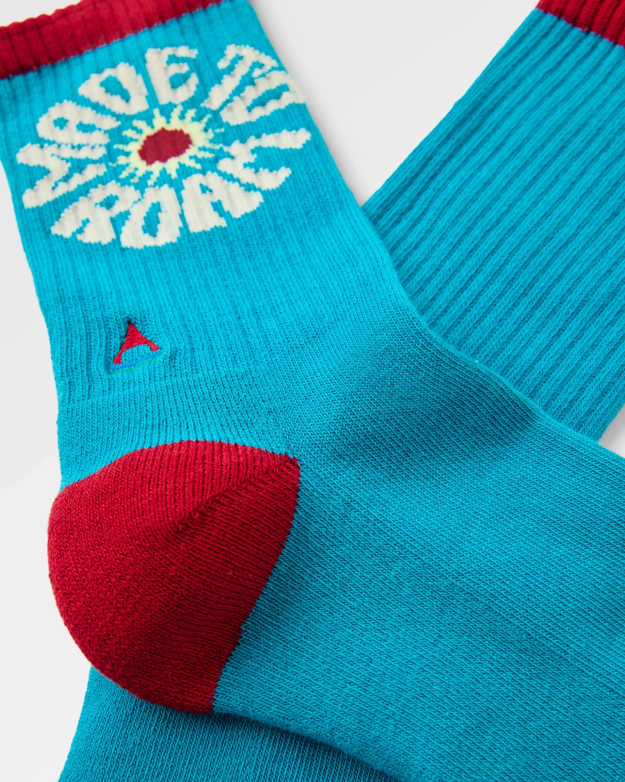 Made to Roam Graphic Crew Socks - Ocean Teal - Image 4