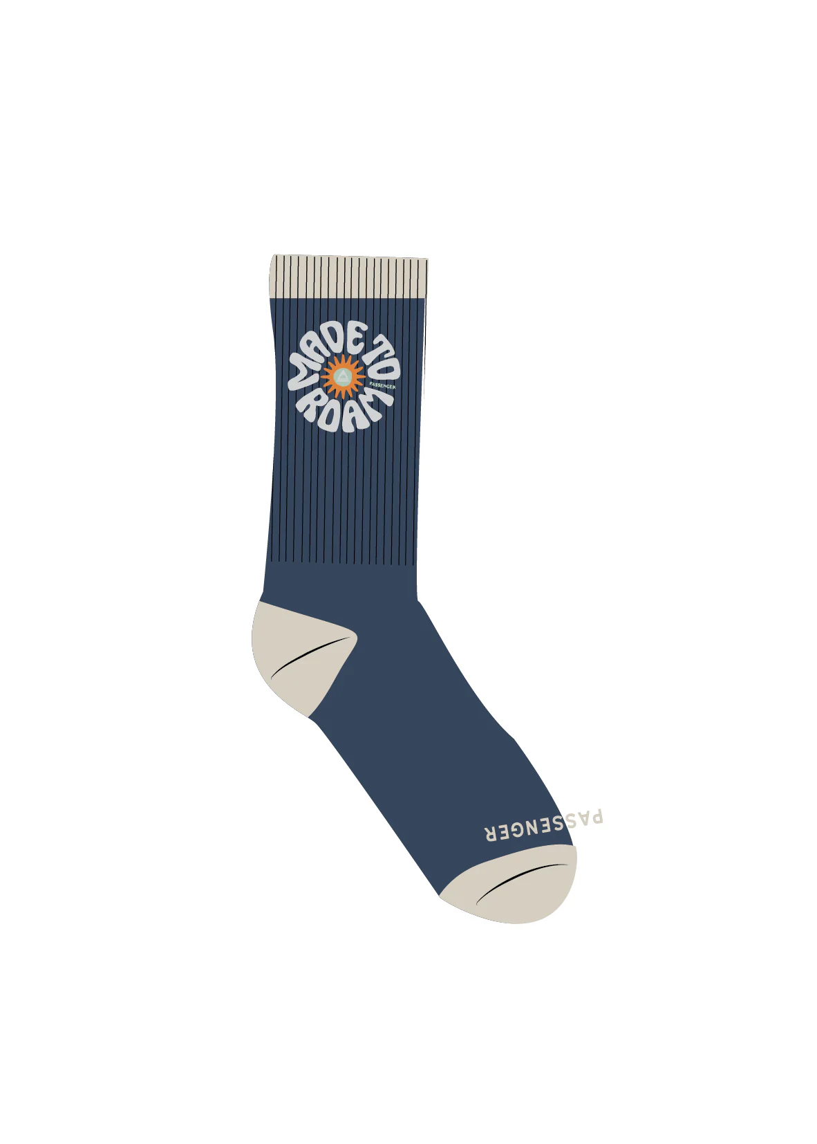 Made to Roam Graphic Crew Socks - Rich Navy - Image 8
