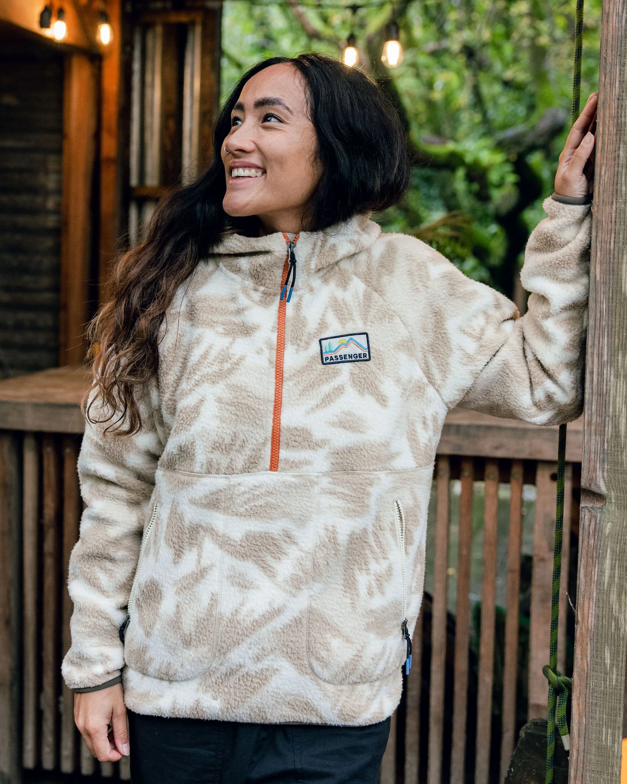 Maine 1/2 Zip Sherpa Fleece - Abstract Mountain Birch - Image 11