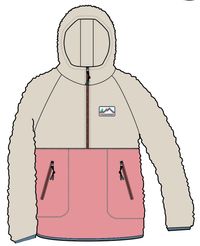 Maine 1/2 Zip Sherpa Fleece - Shell Pink - Image 6