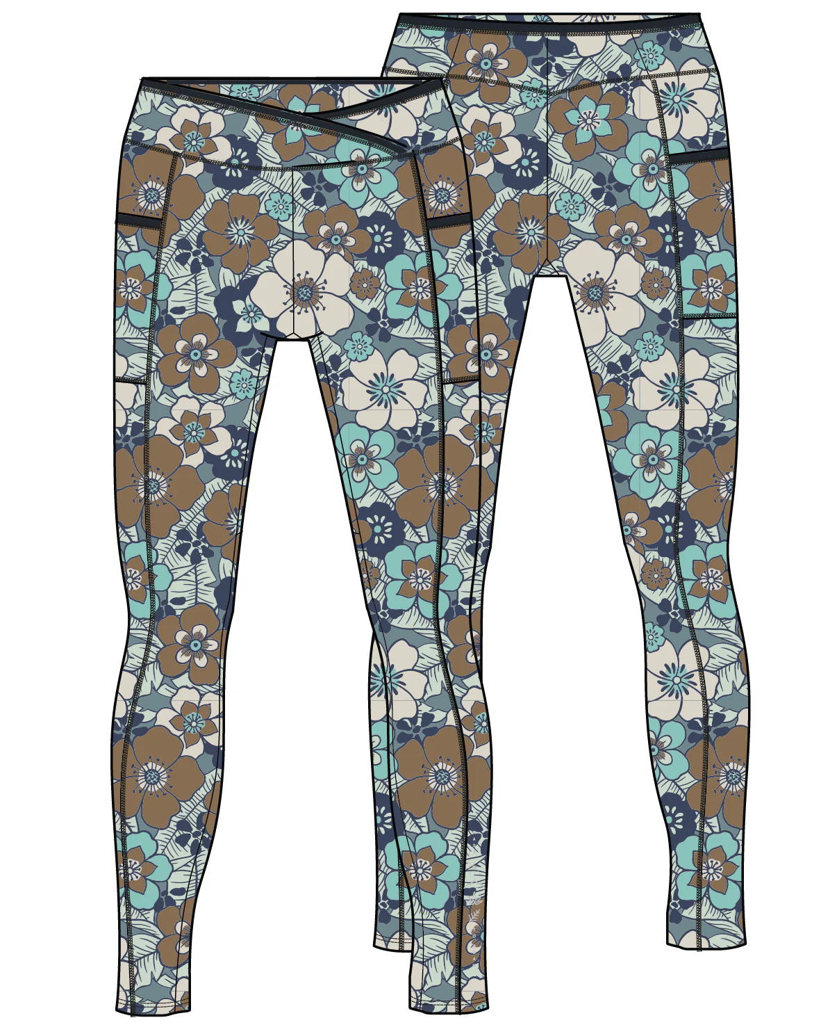 Mantra Active Legging - Vintage Floral Aqua - Image 9