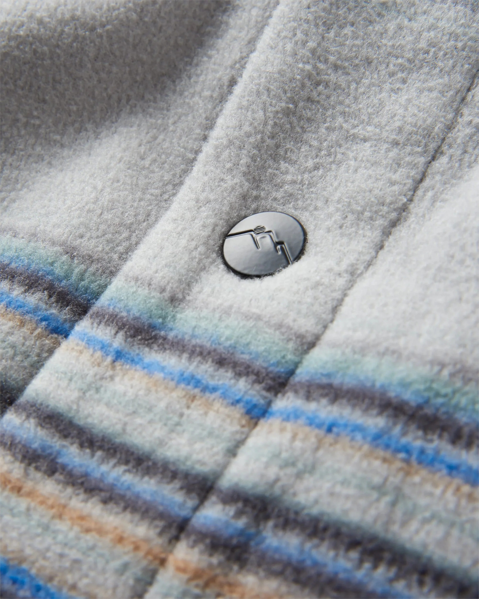 Maple Polar Fleece Shirt - Steel Grey Stripe - Image 2