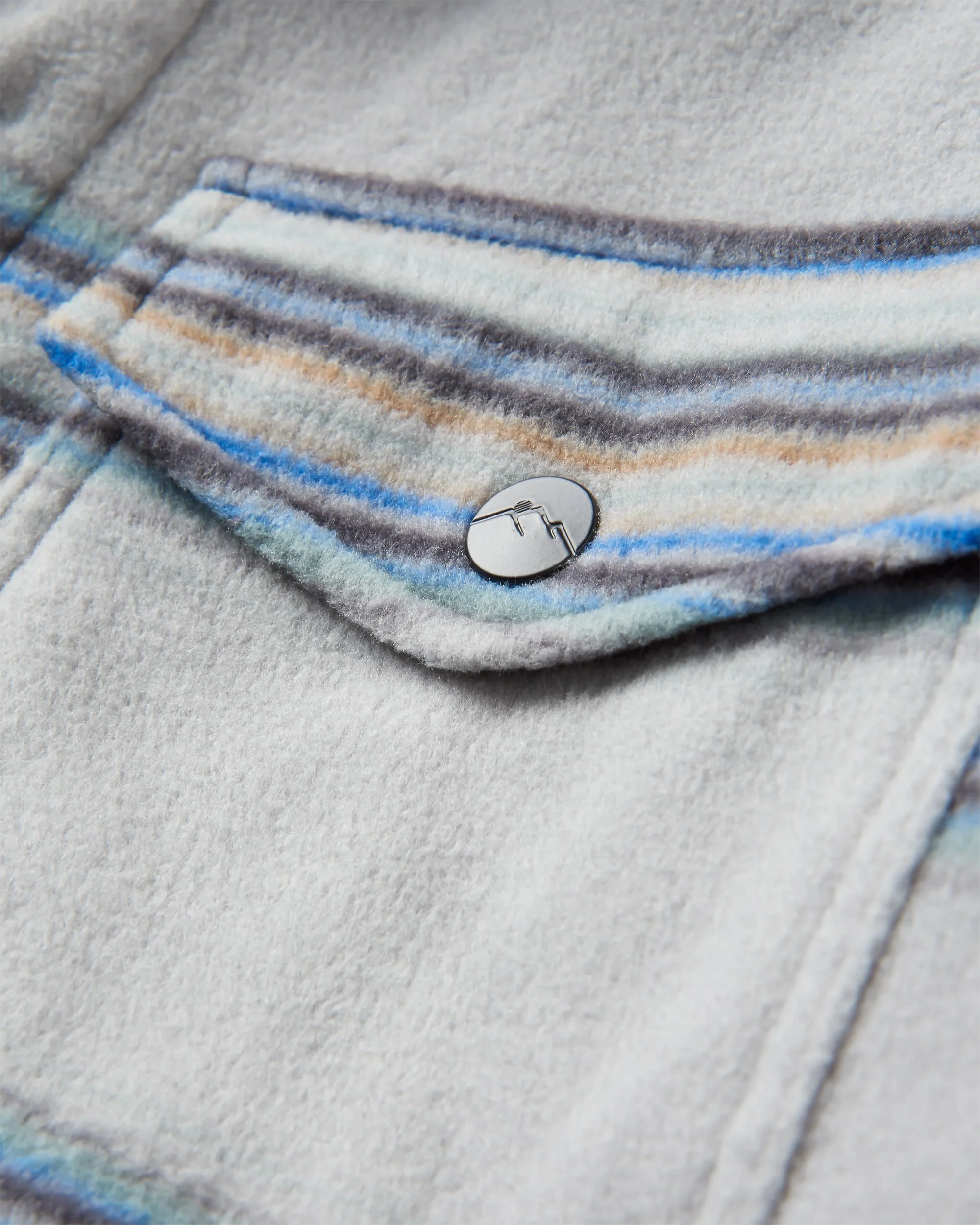 Maple Polar Fleece Shirt - Steel Grey Stripe - Image 3