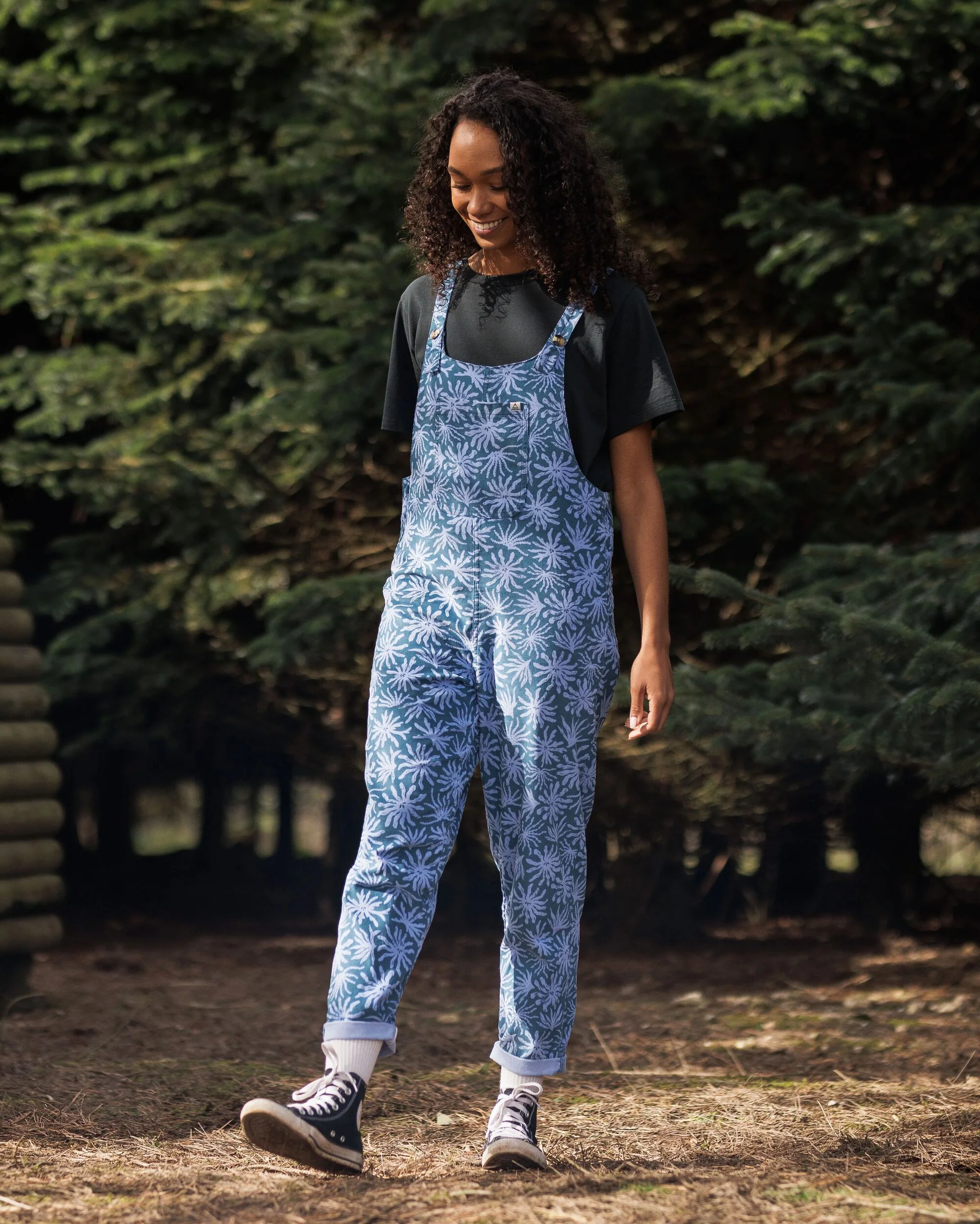 Meadows Organic Cotton Cord Dungarees - Seaweed Blue Steel - Image 2