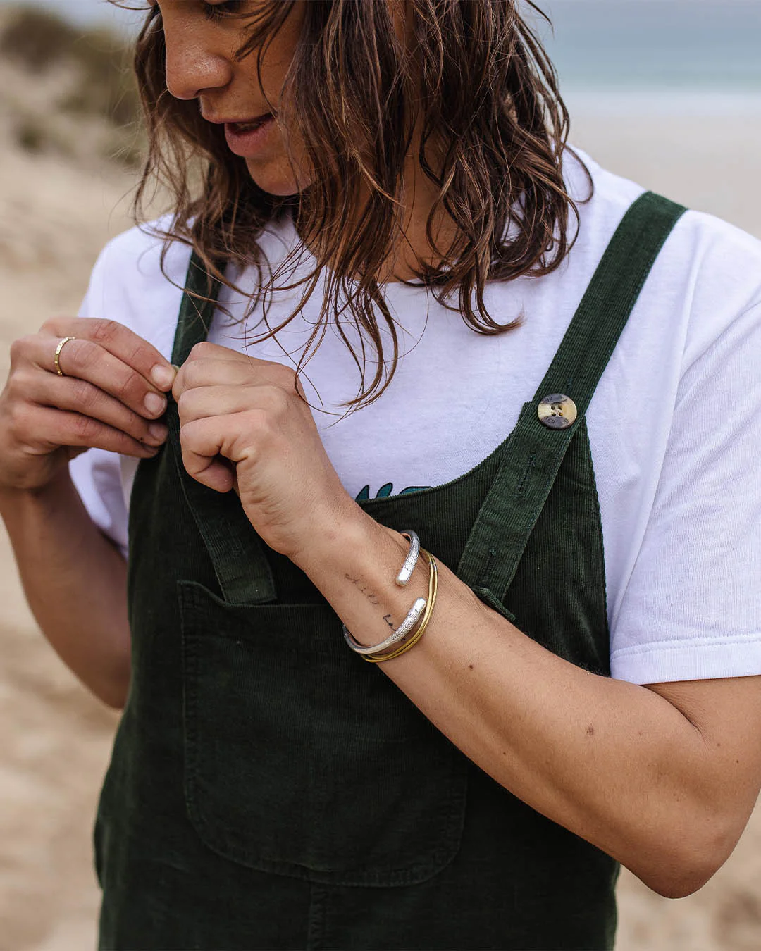 Meadows Cord Dungarees - Fir Tree - Image 6