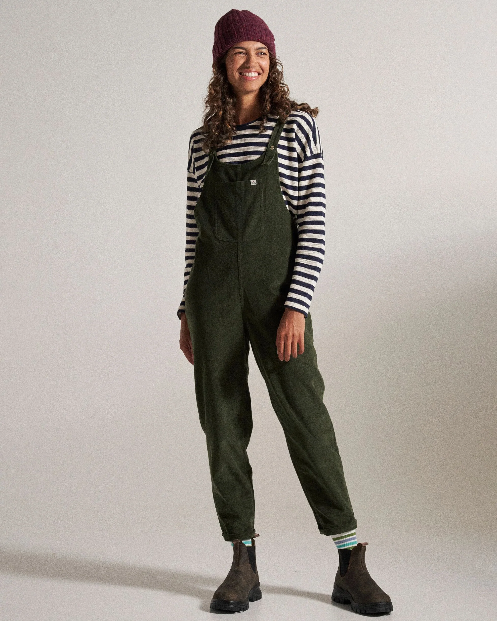 Meadows Organic Cotton Cord Dungarees - Fir Tree