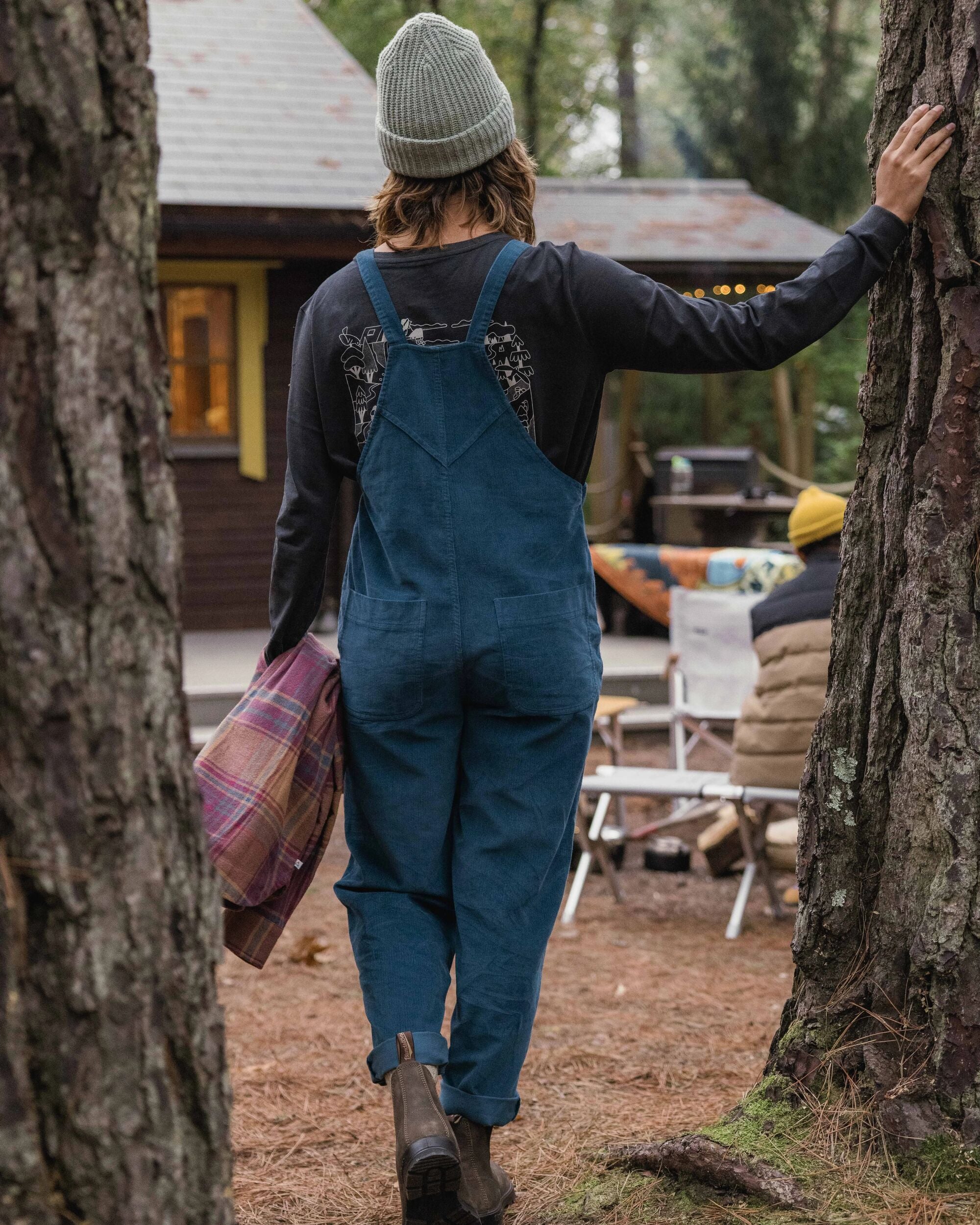Meadows Organic Cotton Cord Dungarees - Tidal Blue - Image 3