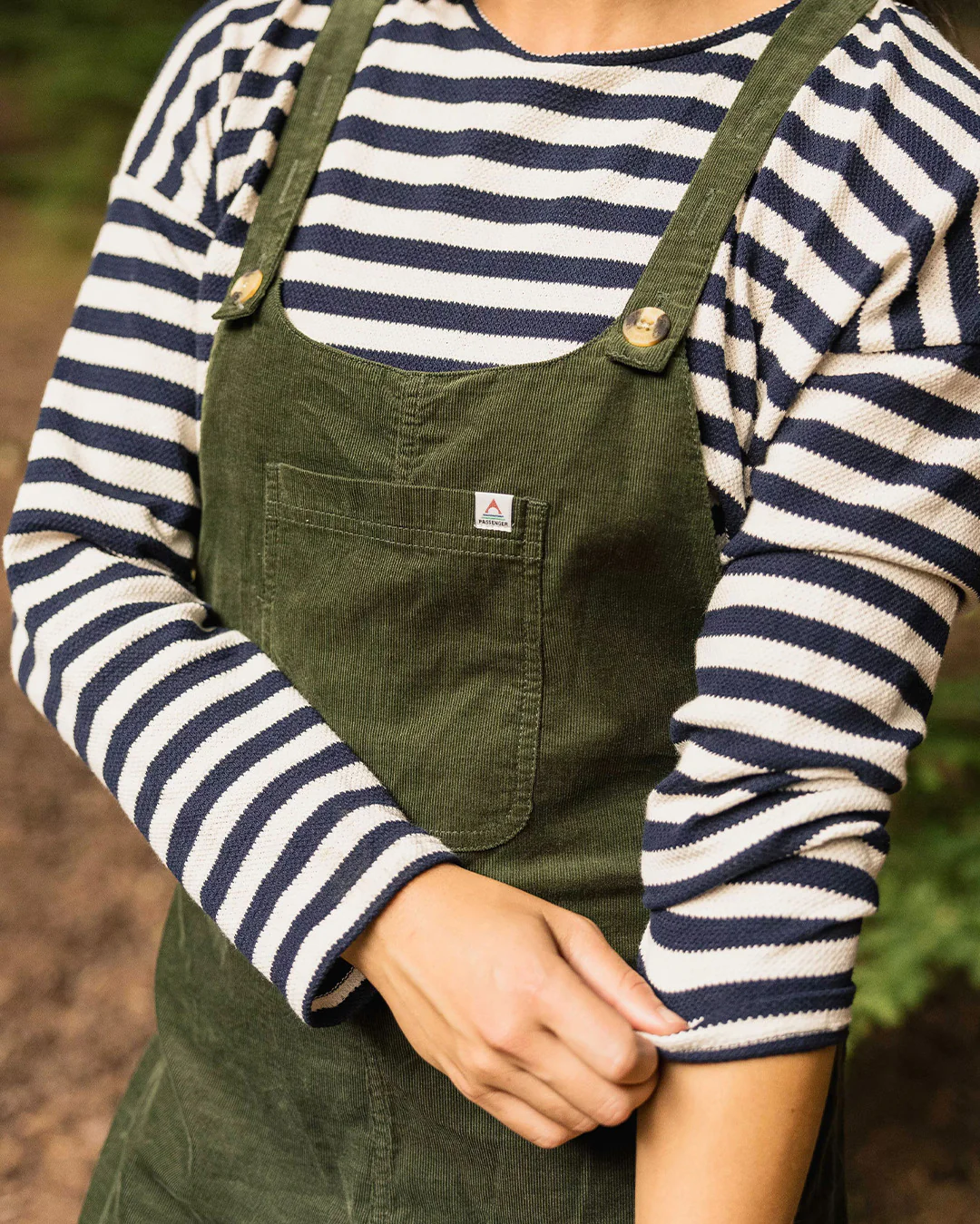 Meadows Organic Cotton Corduroy Dungarees - Fir Tree - Image 3