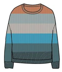 Moments Oversized Organic Knitted Jumper - Multi Stripe - Image 9