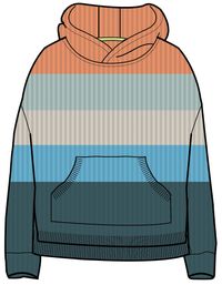 Moments Oversized Organic Cotton Knitted Hoodie - Multi Stripe - Image 10