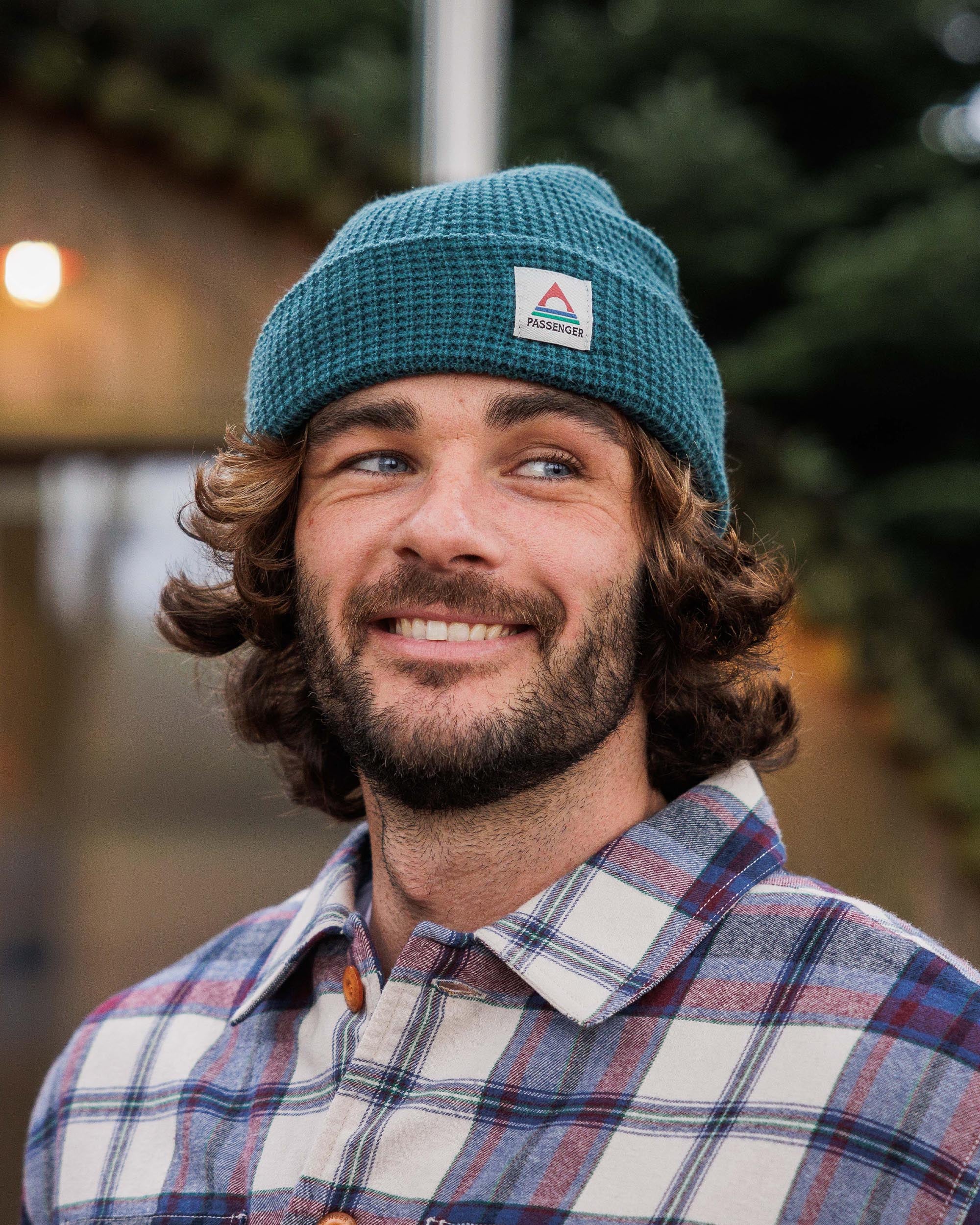 Moss Double Layer Waffle Beanie - Mediterranean - Image 5