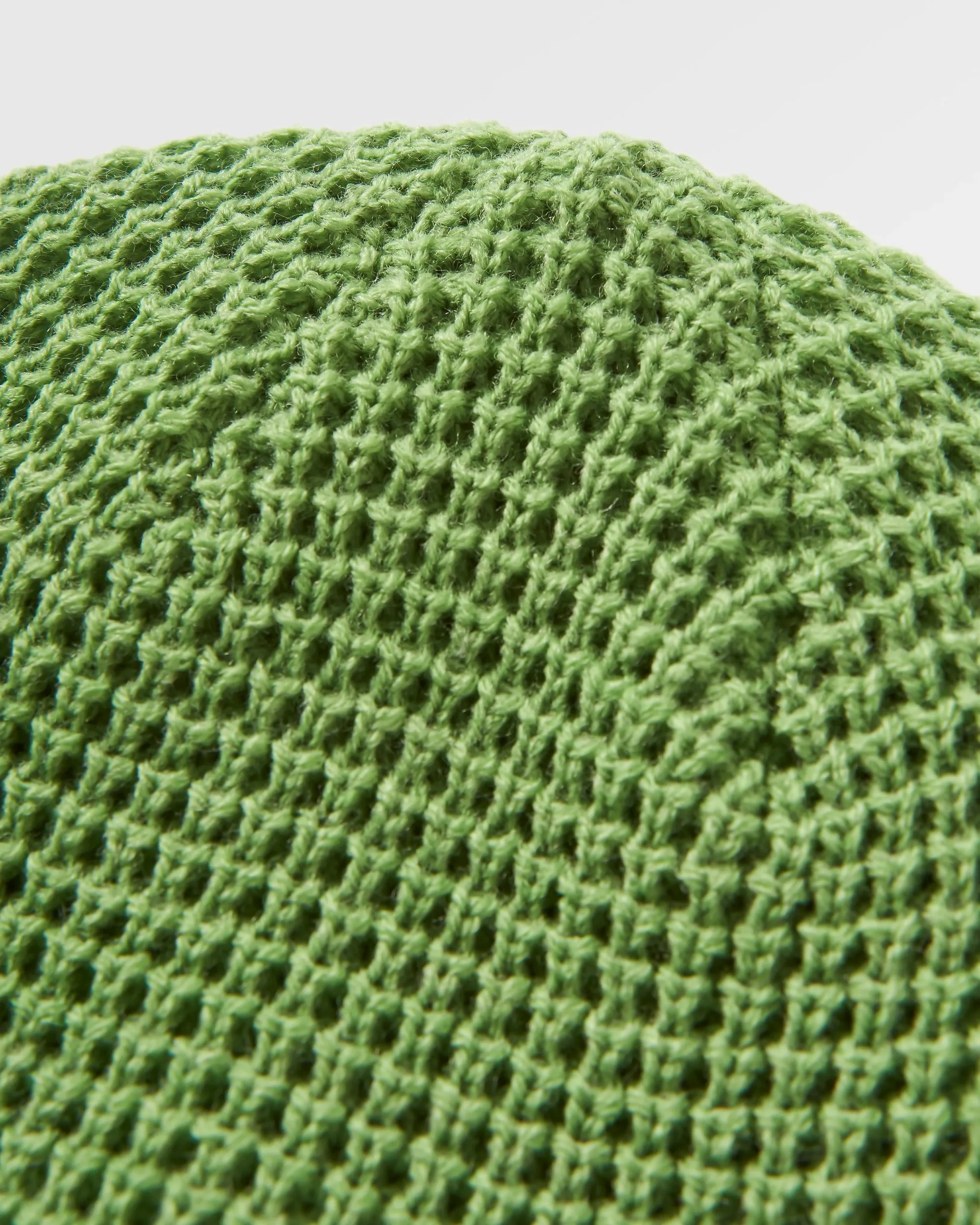 Moss Double Layer Waffle Beanie - Pear Green - Image 4