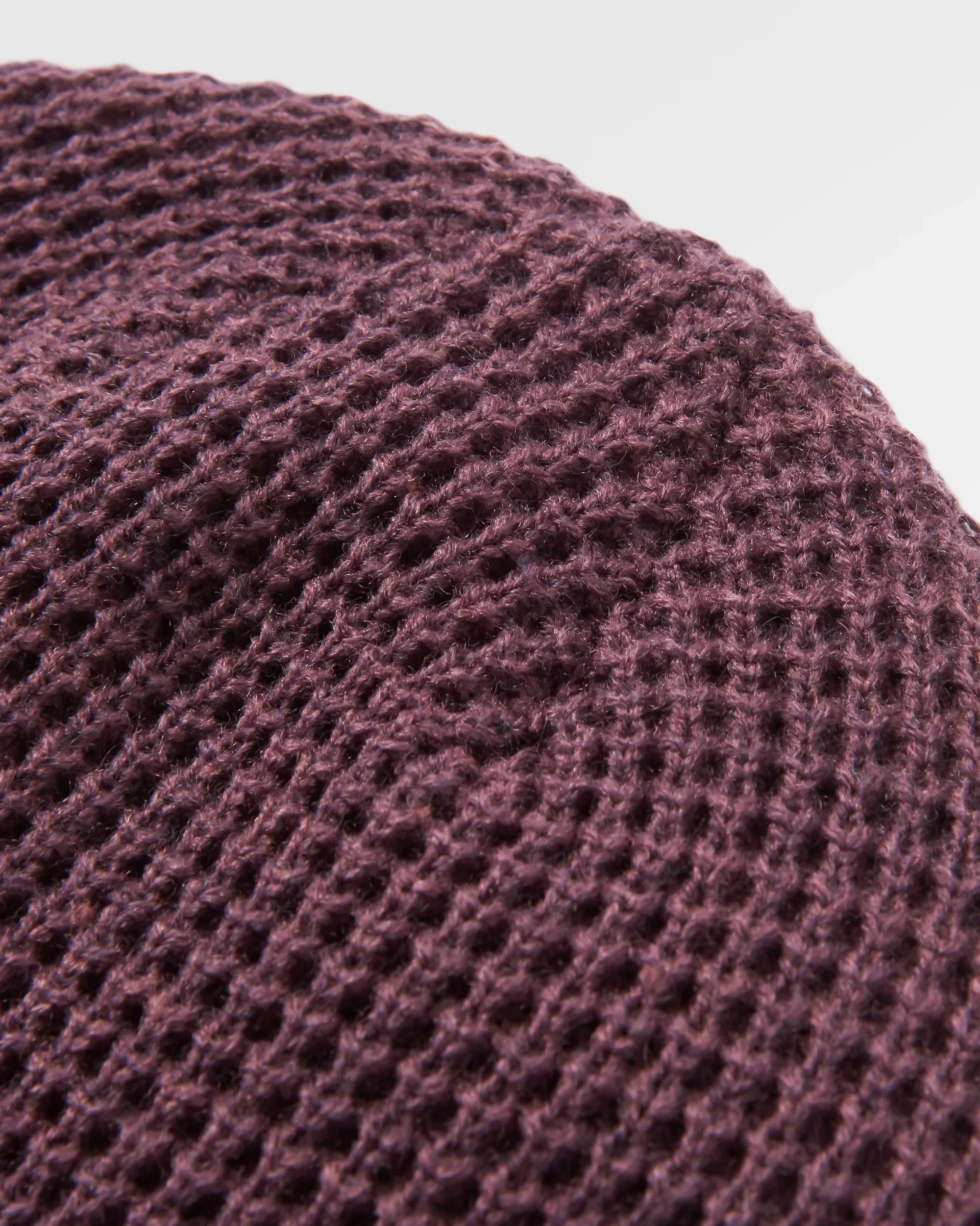 Moss Double Layer Waffle Beanie - Deep Plum - Image 4