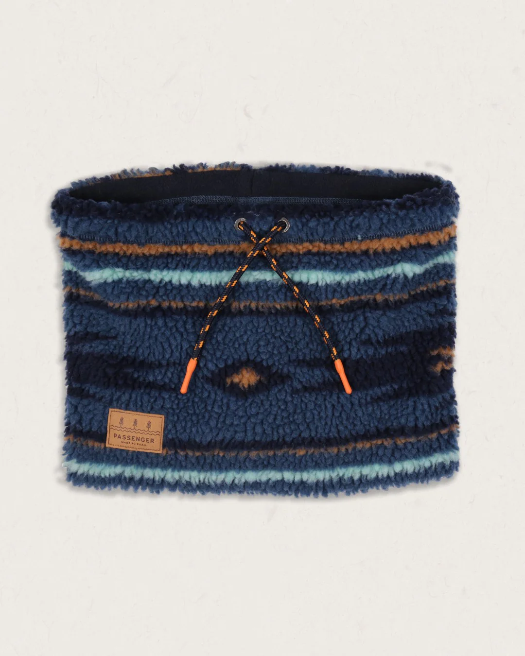 Mulled Sherpa Fleece Snood - Blue Coral Geo Pattern