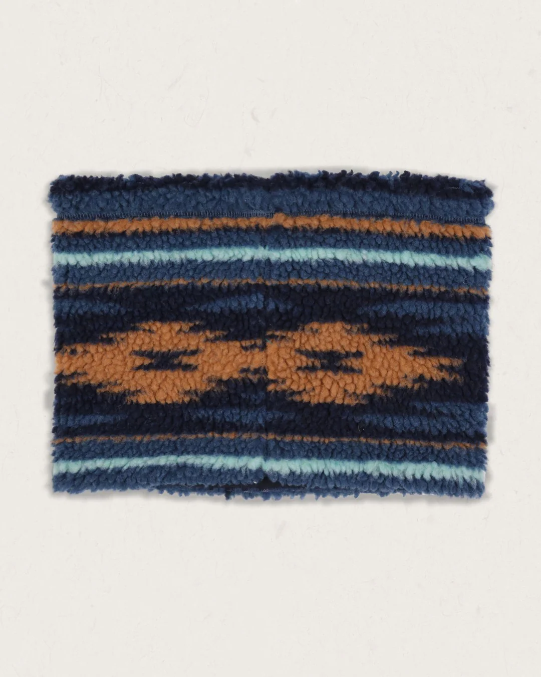 Mulled Sherpa Fleece Snood - Blue Coral Geo Pattern - Image 3