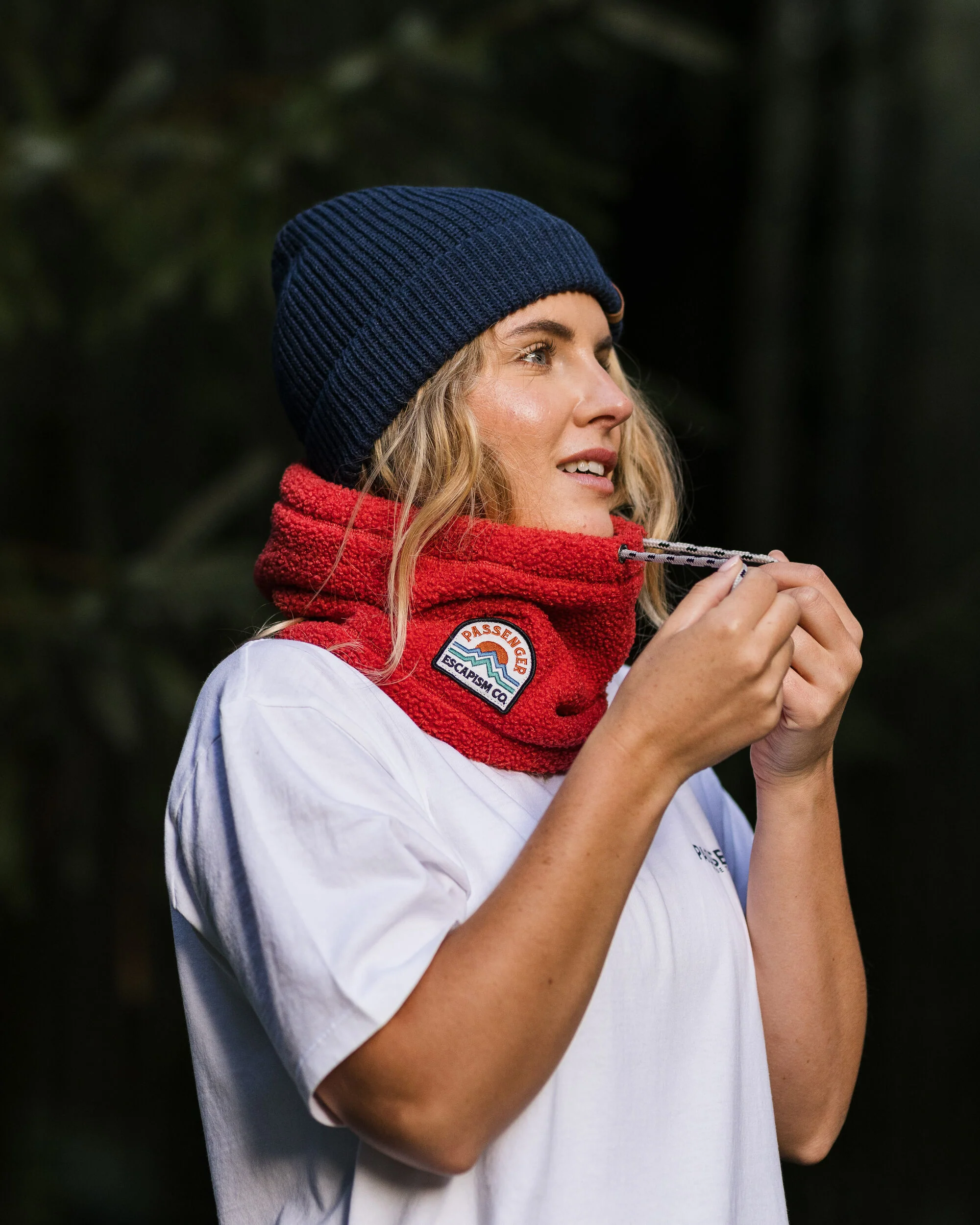 Mulled Sherpa Fleece Snood - Cardinal - Image 3