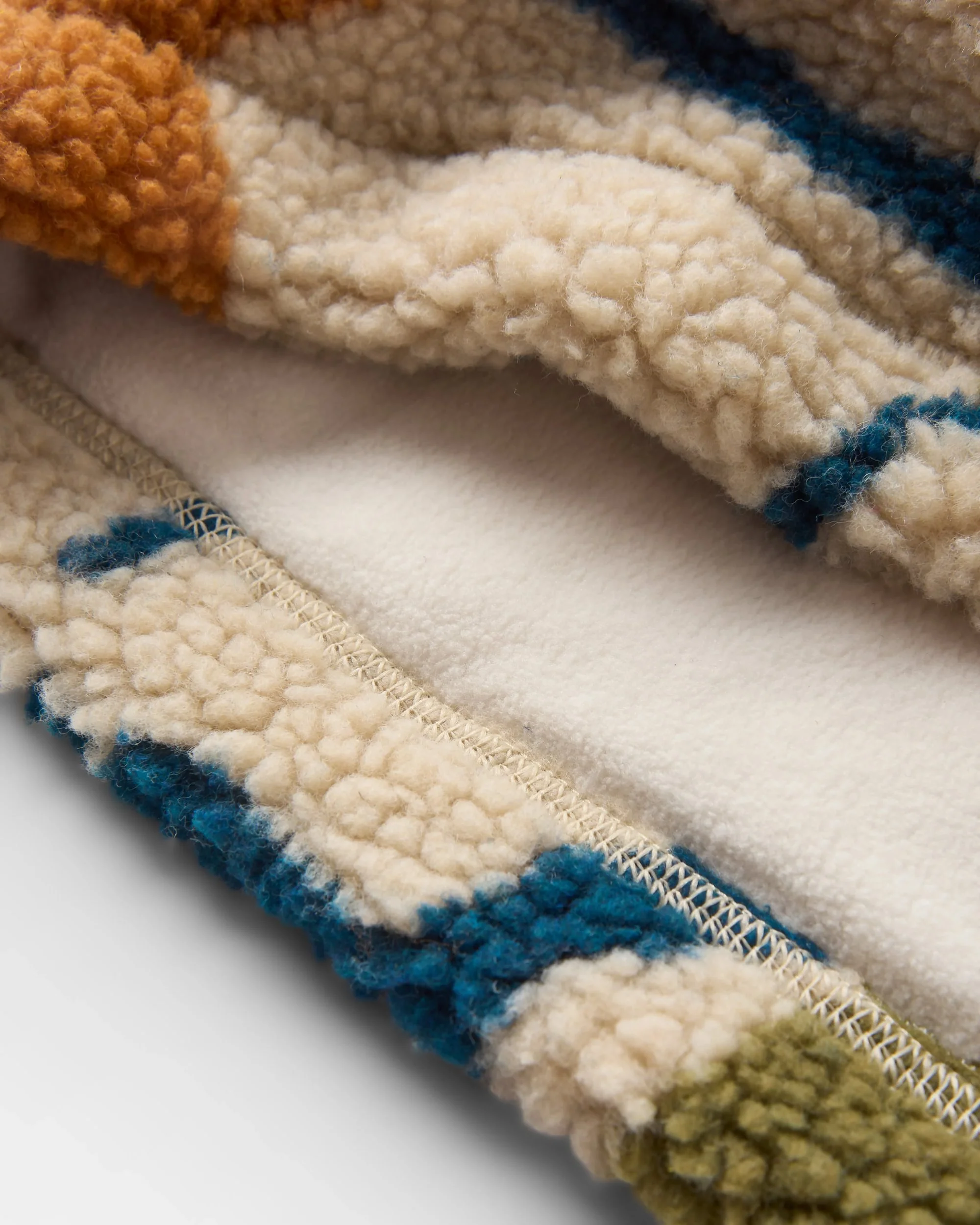 Mulled Sherpa Fleece Snood - Abstract Trails Pebble Grey - Image 5