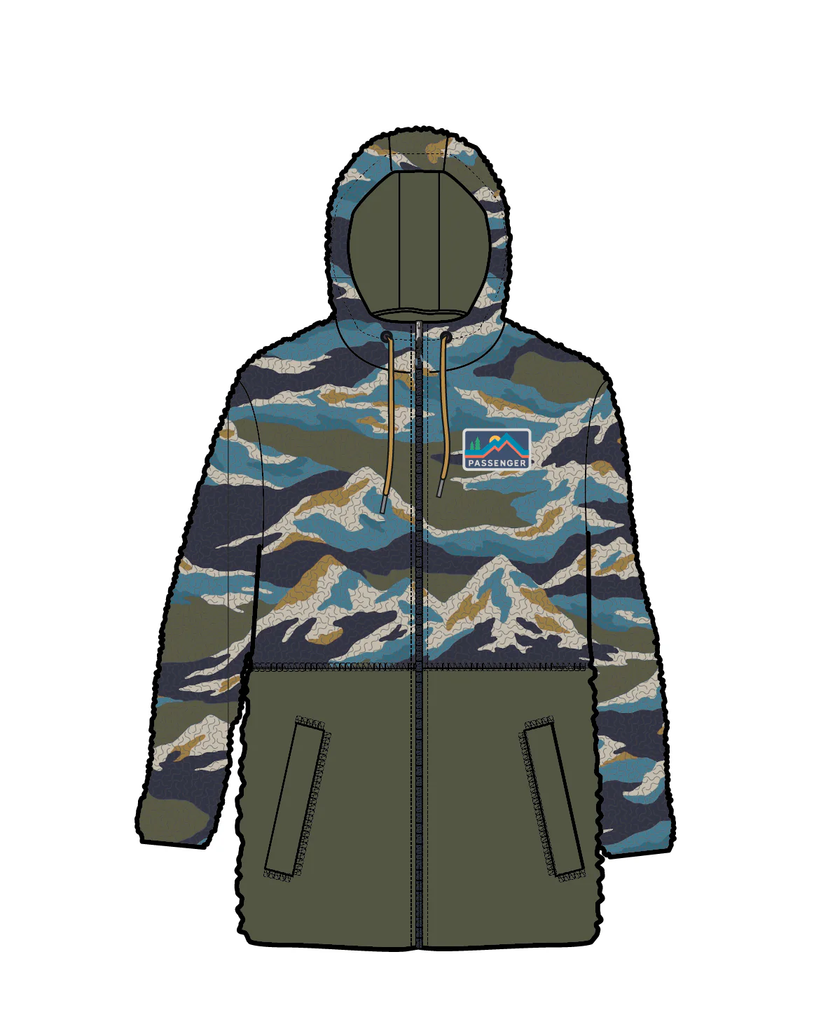 Nestling Polar-Lined Sherpa Fleece - Mount Scenic Khaki - Image 12