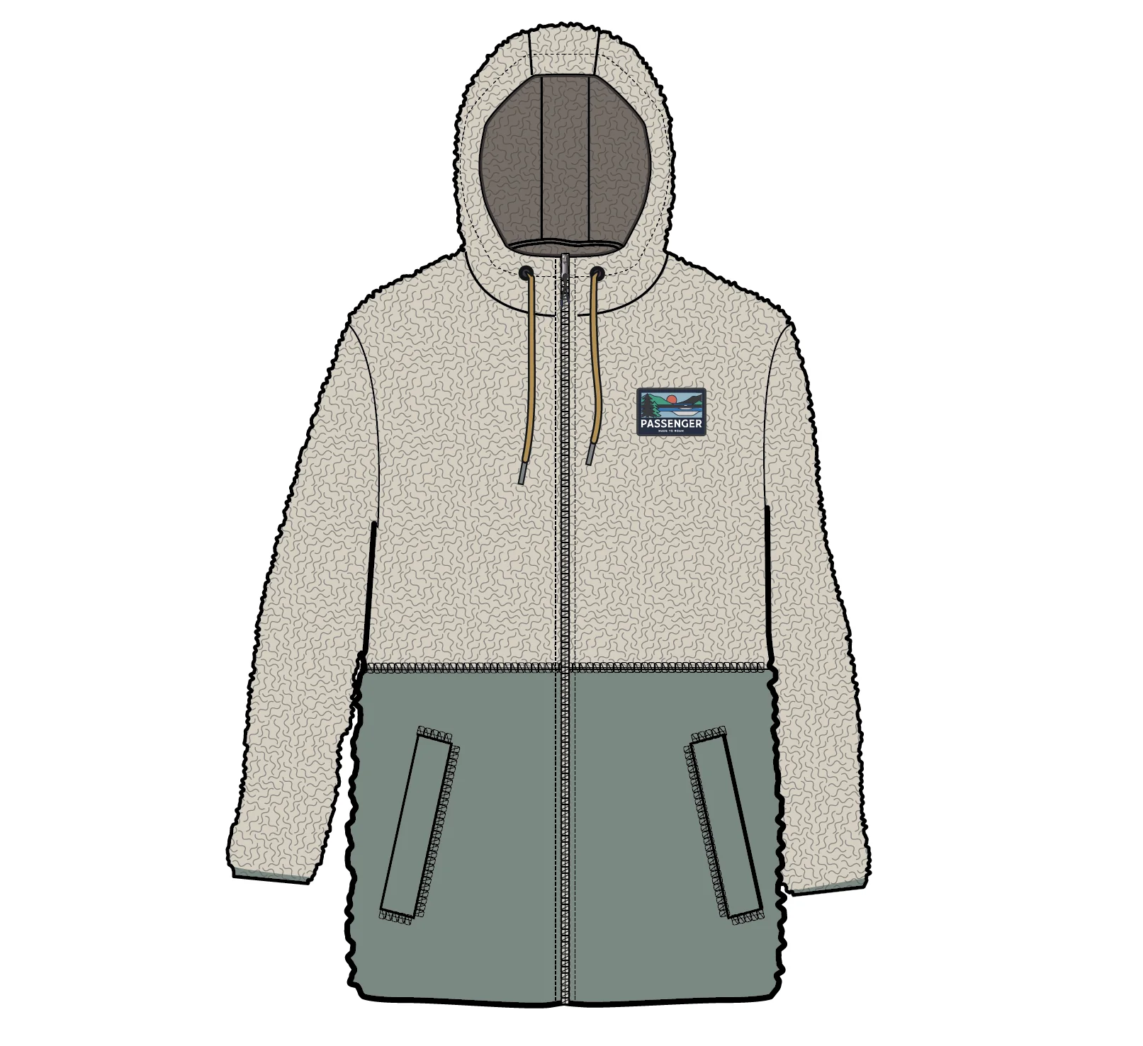 Nestling Polar-Lined Sherpa Fleece - Vintage White - Image 6