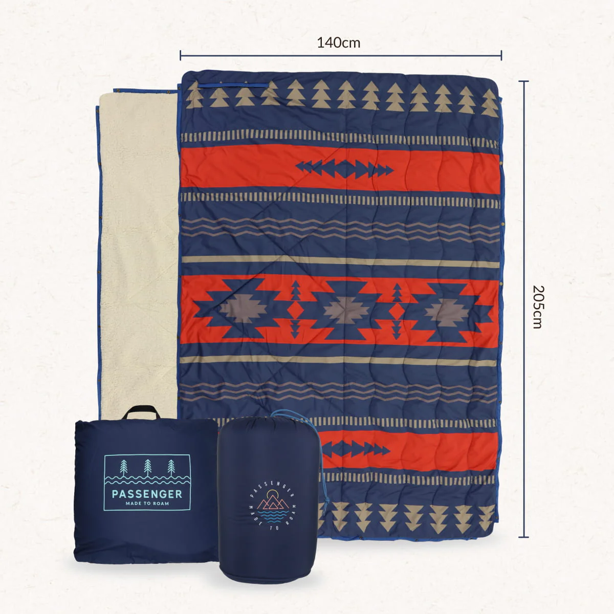 Nomadic Sherpa Blanket - Black 'Nowhere Bound' Print - Image 17