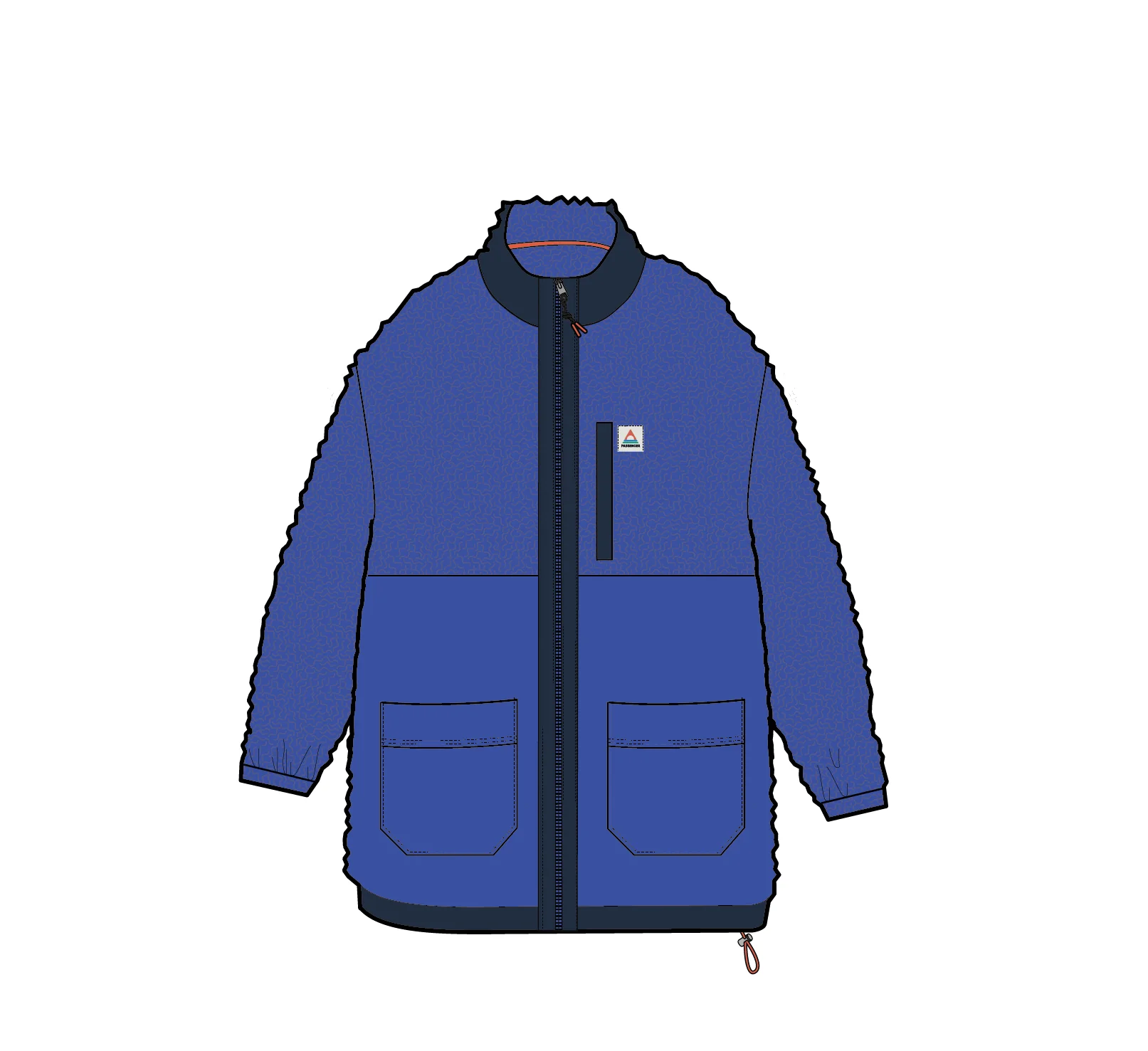 Oak Teddy Long Line Fleece - Electric Blue - Image 9