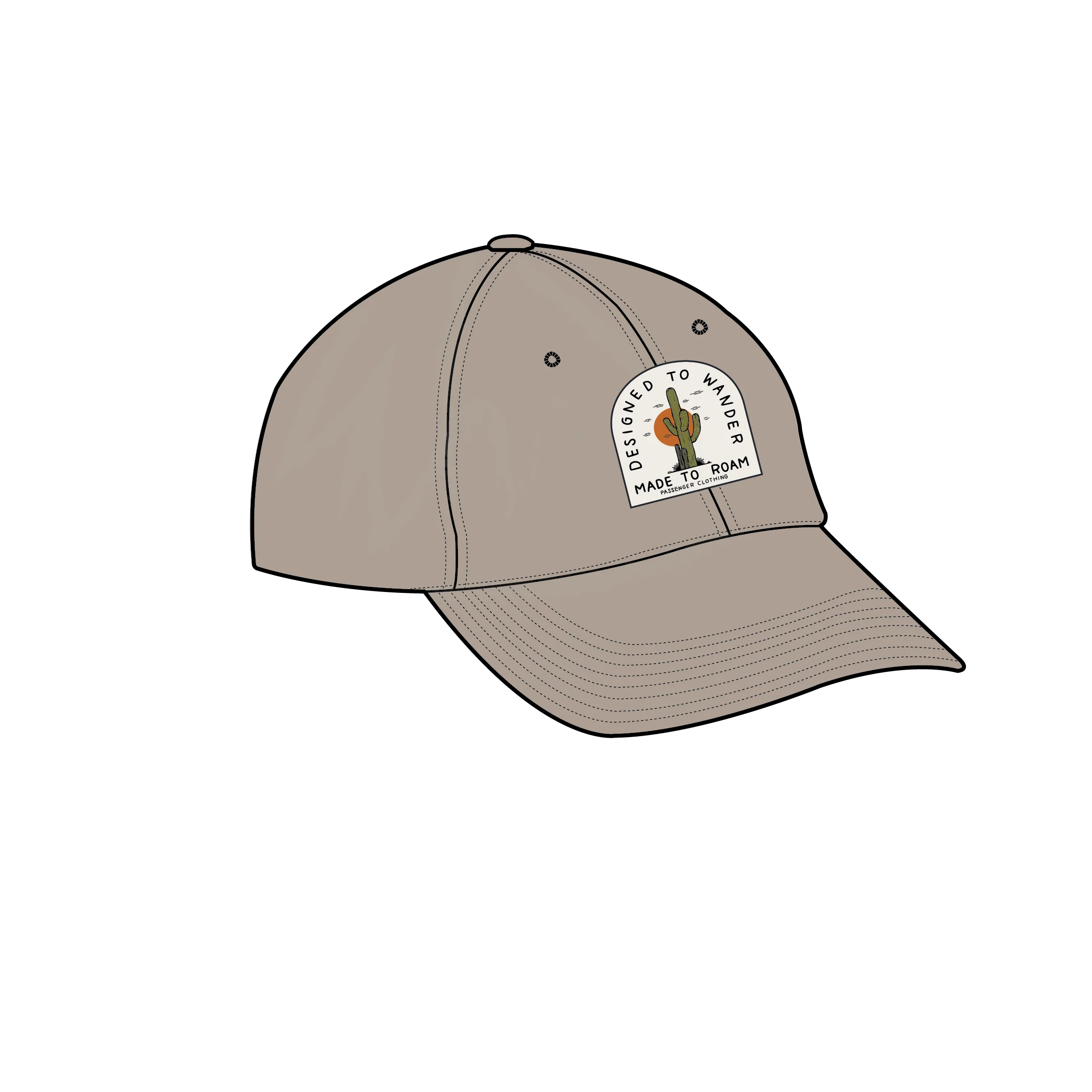 Oakash 6 Panel Cap  - Simply Taupe - Image 9
