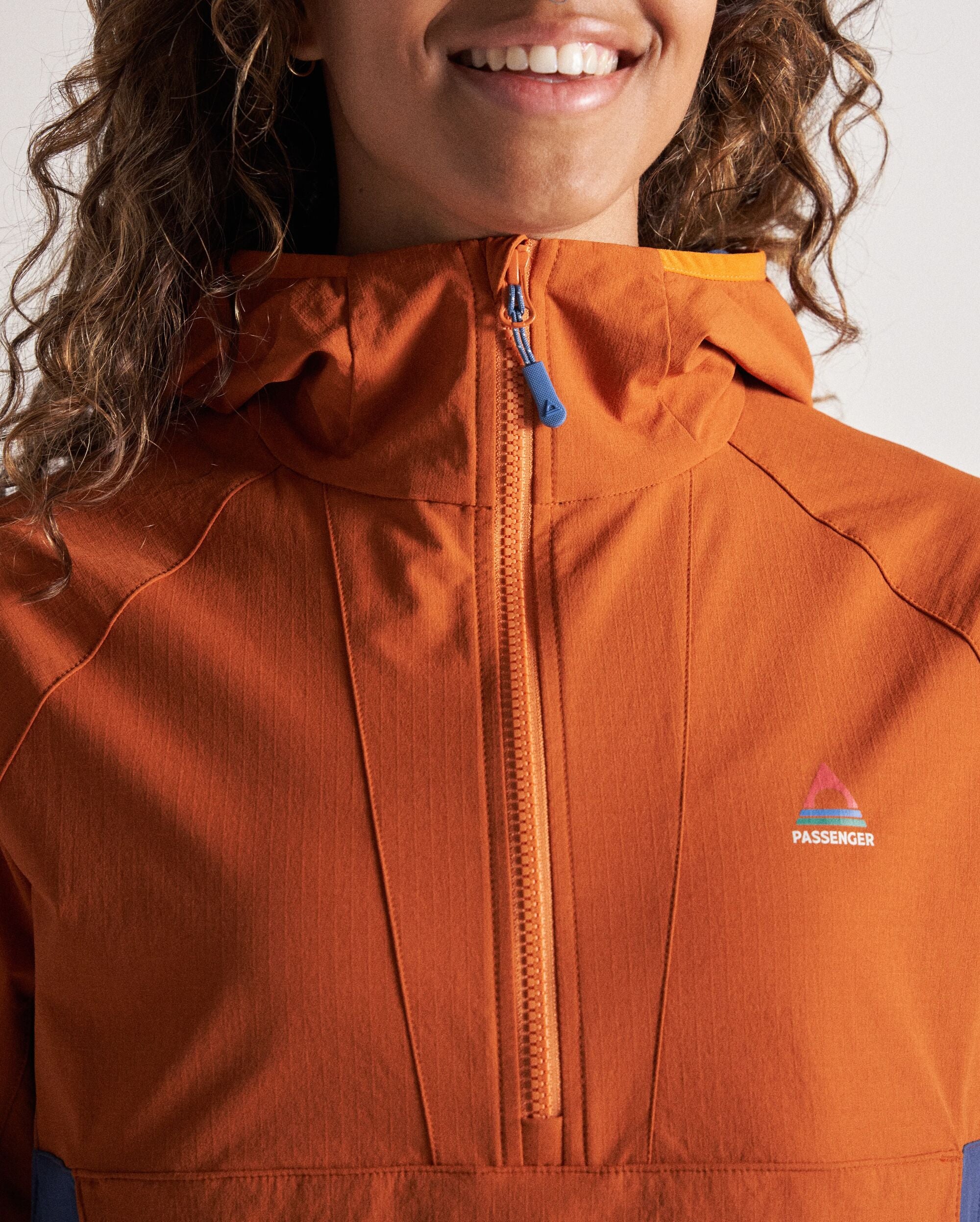 Ocean Light Softshell Anorak - Dark Denim/Sunset Orange - Image 4