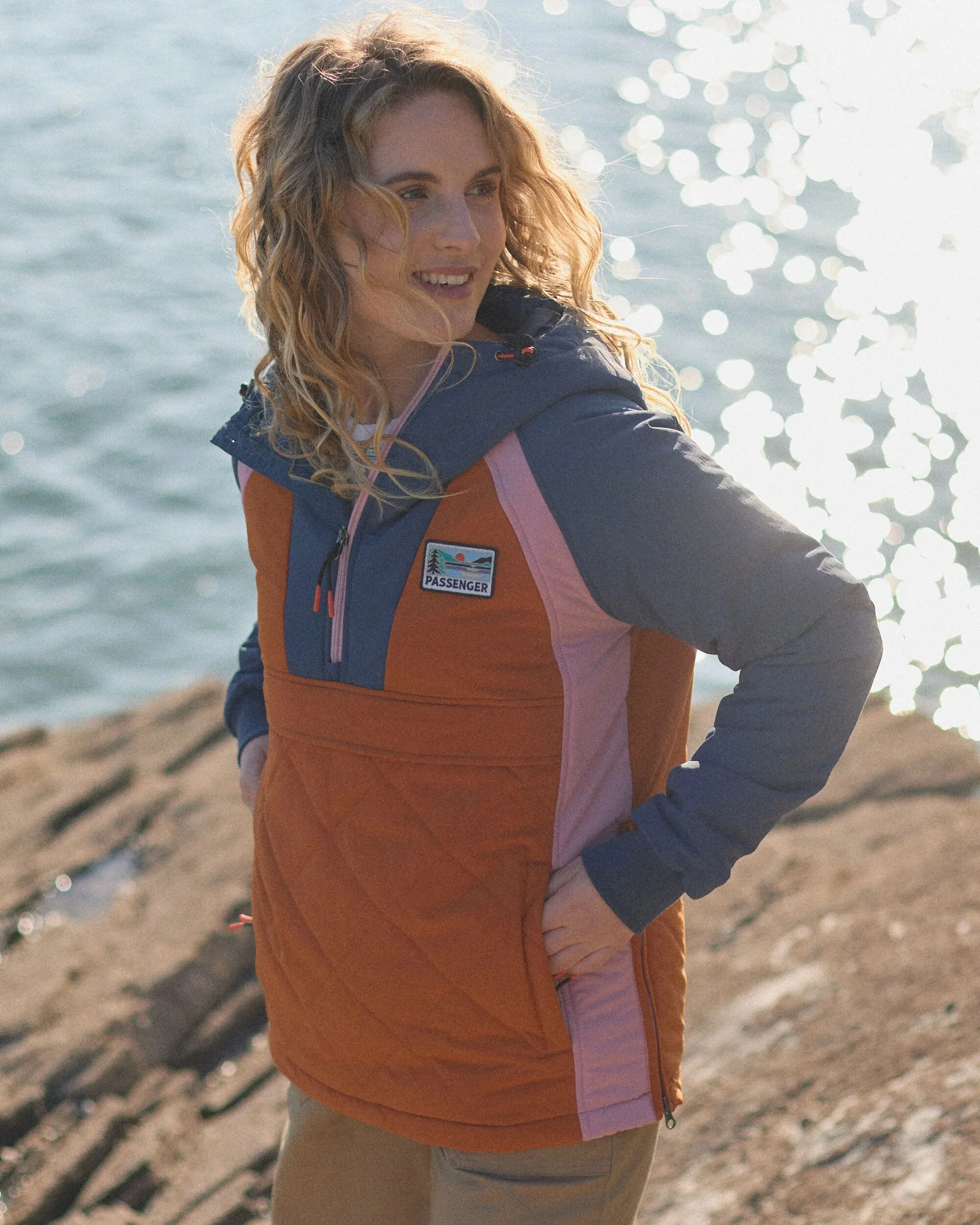 Ocean Insulated Anorak - Dark Denim/Sunset Orange - Image 3