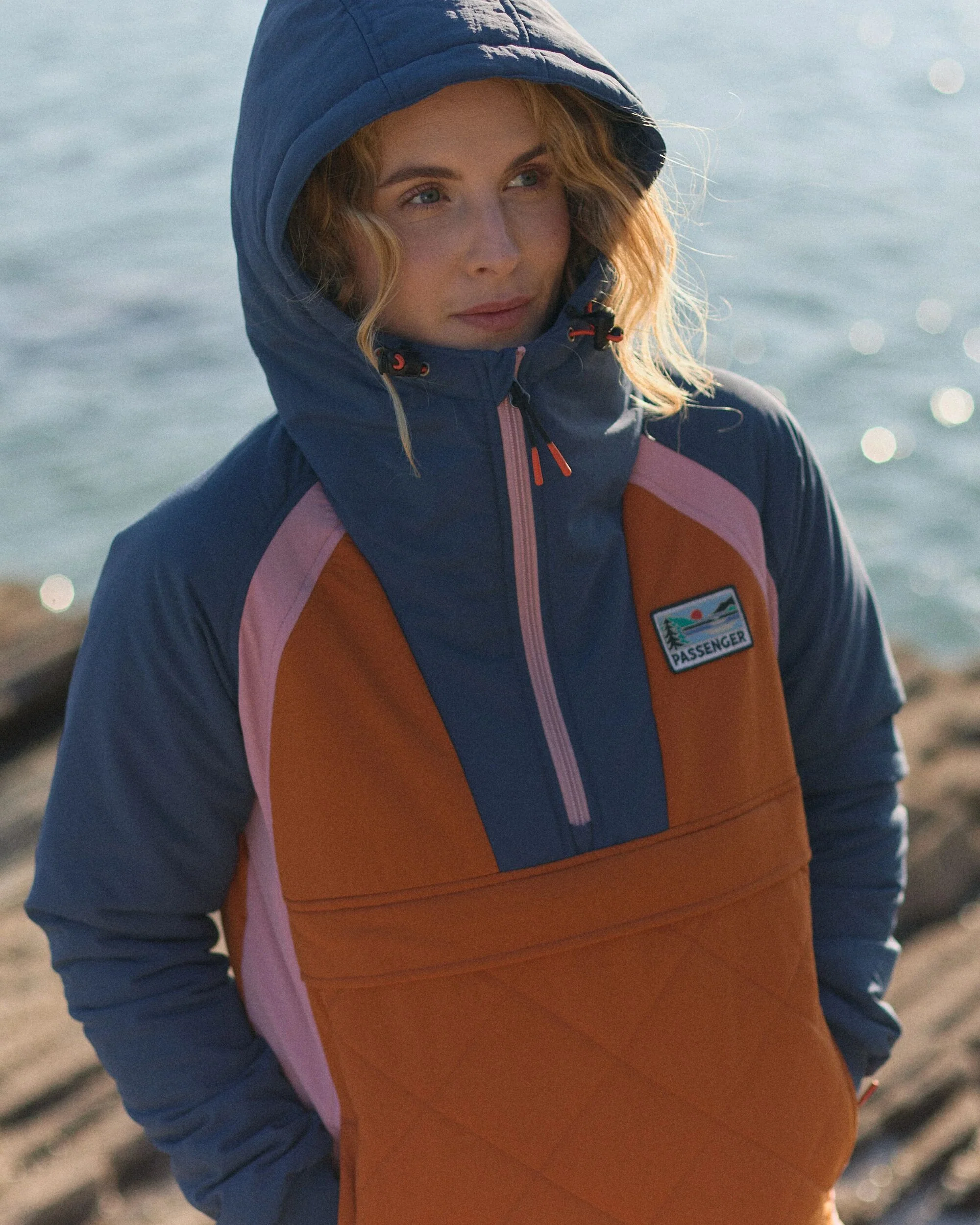 Ocean Insulated Anorak - Dark Denim/Sunset Orange - Image 4