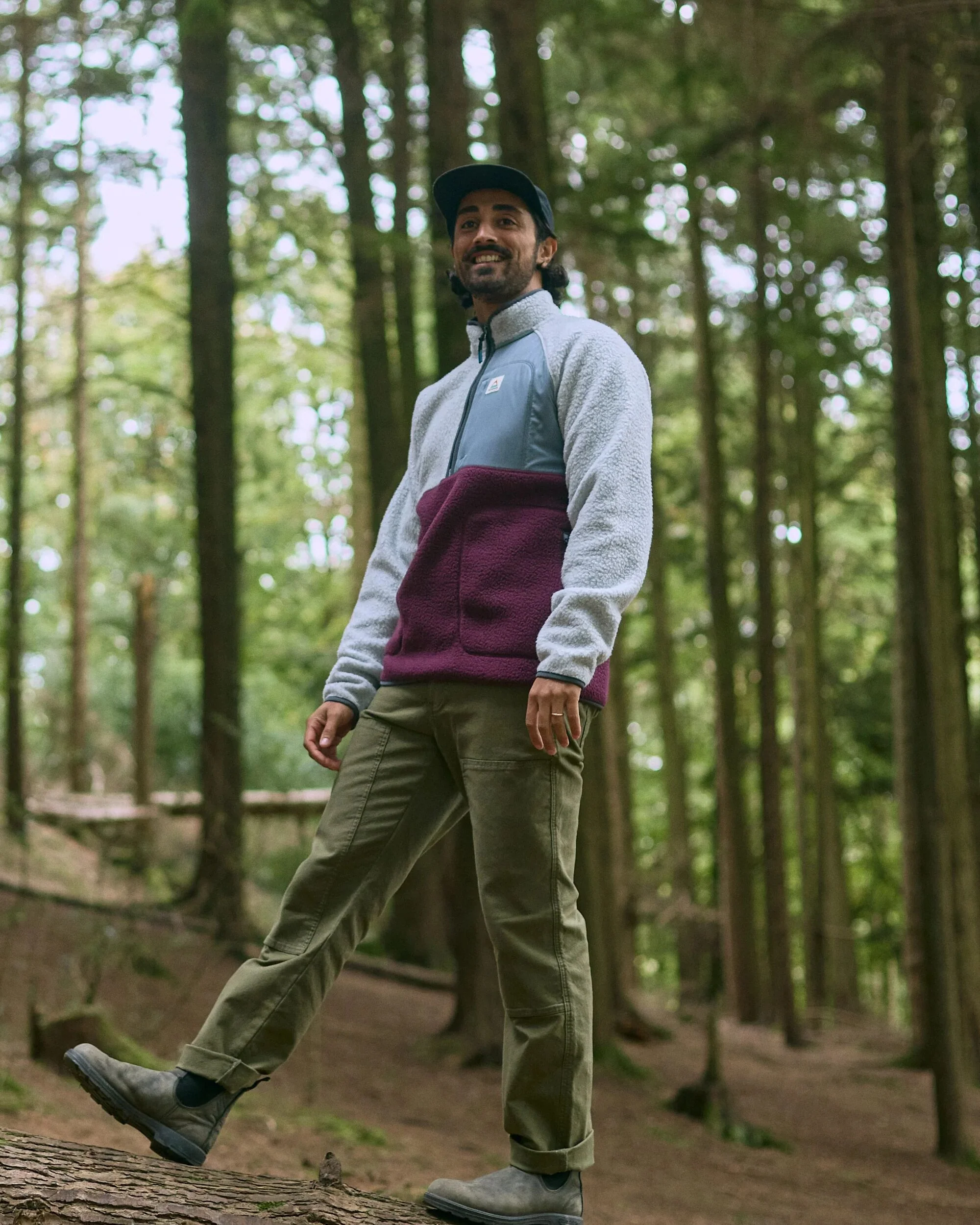 Offgrid 1/2 Zip Sherpa Fleece - Grey Marl/Fig - Image 4