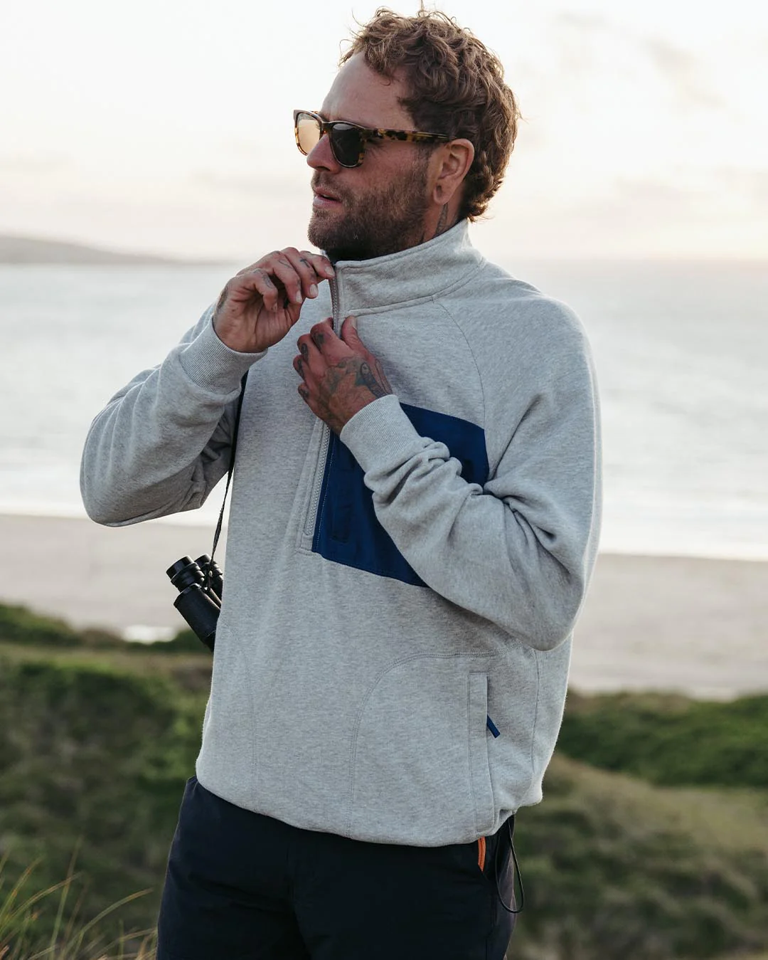 Offgrid 1/4 Zip Sweatshirt - Grey Marl - Image 6
