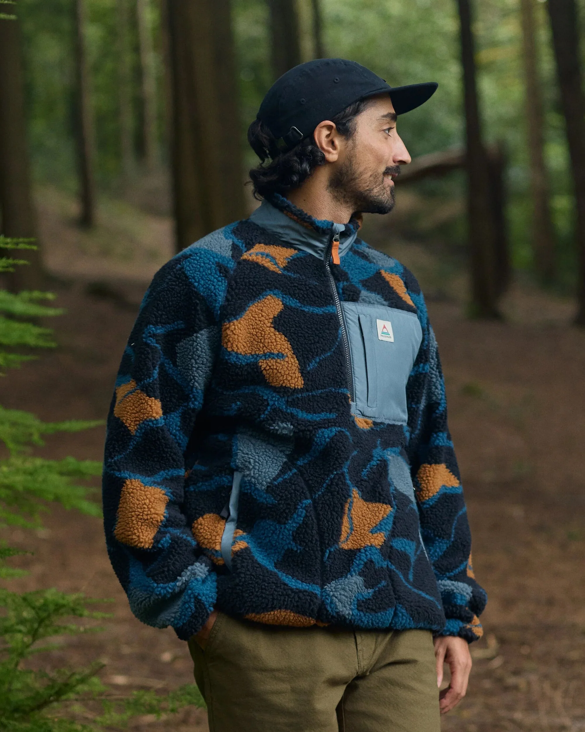 Offroad Sherpa 1/2 Zip Fleece - Abstract Trails Black
