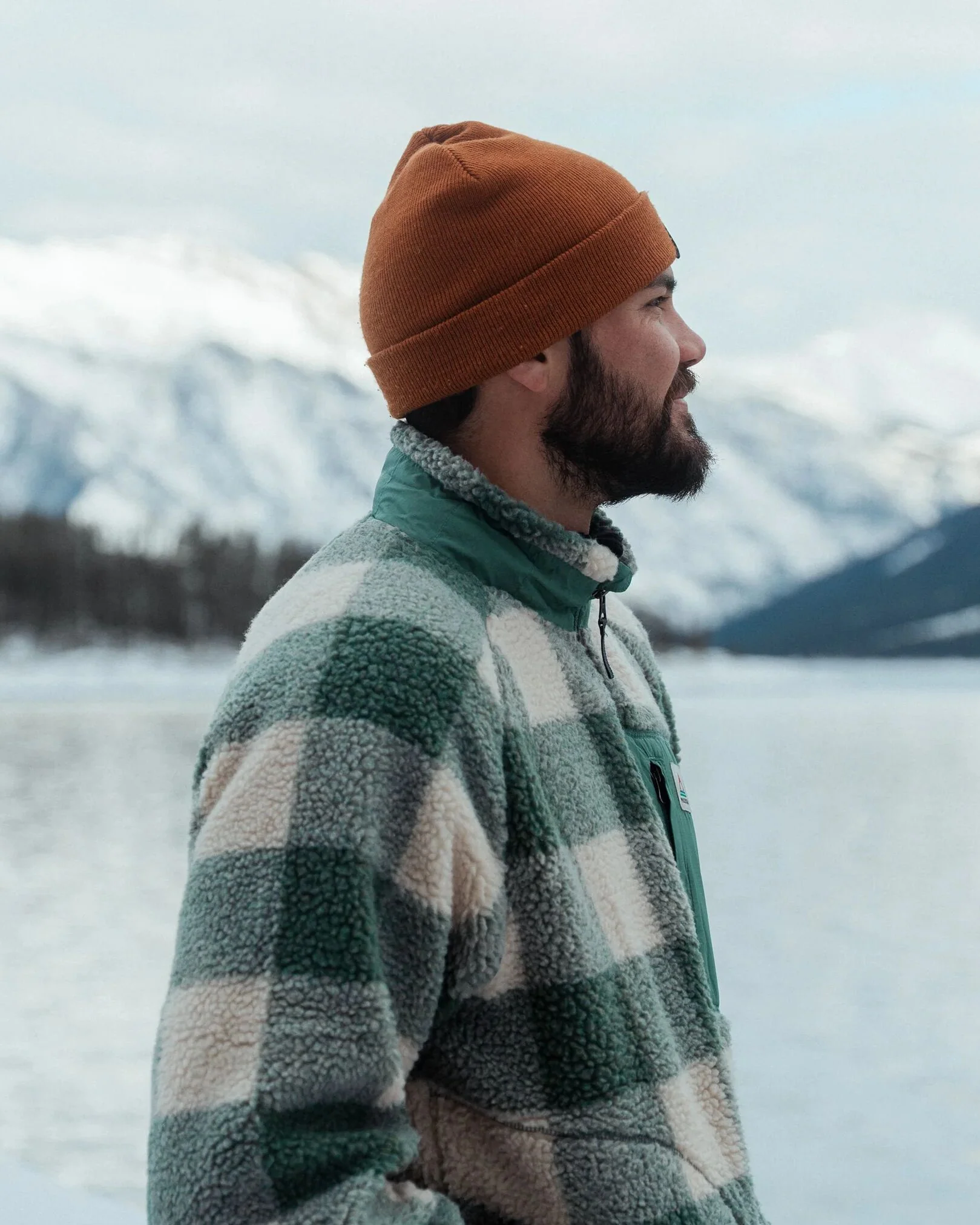 Offroad Sherpa 1/2 Zip Fleece - Dark Forest Check - Image 5
